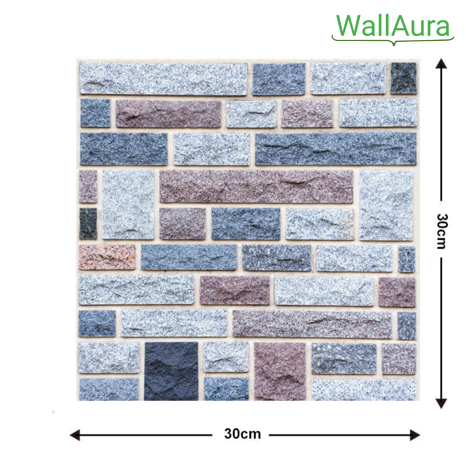 WallAura™ 4er Set 3D Wandfliesen Selbstklebend 30x30 cm