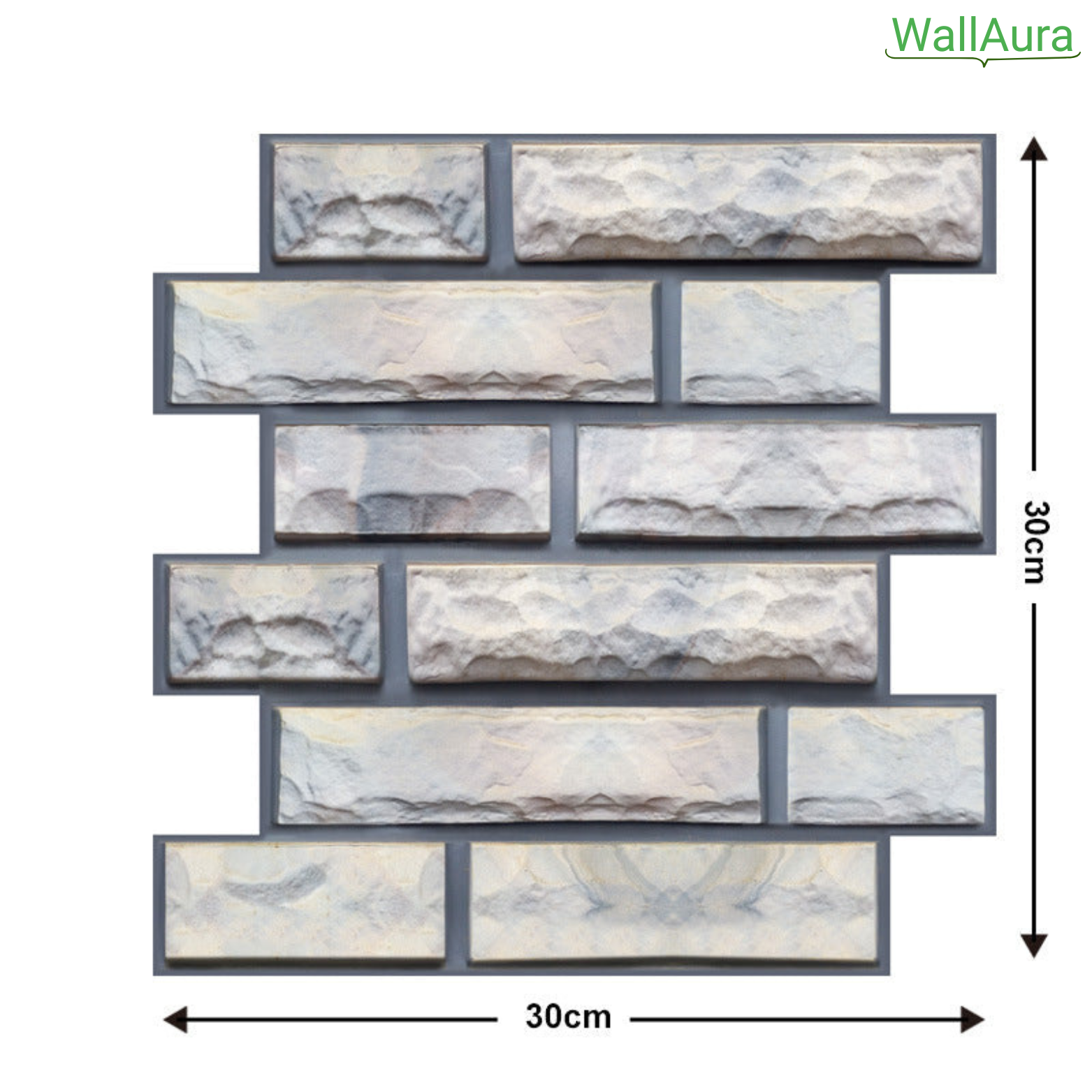 WallAura™ 4er Set 3D Wandfliesen Selbstklebend 30x30 cm