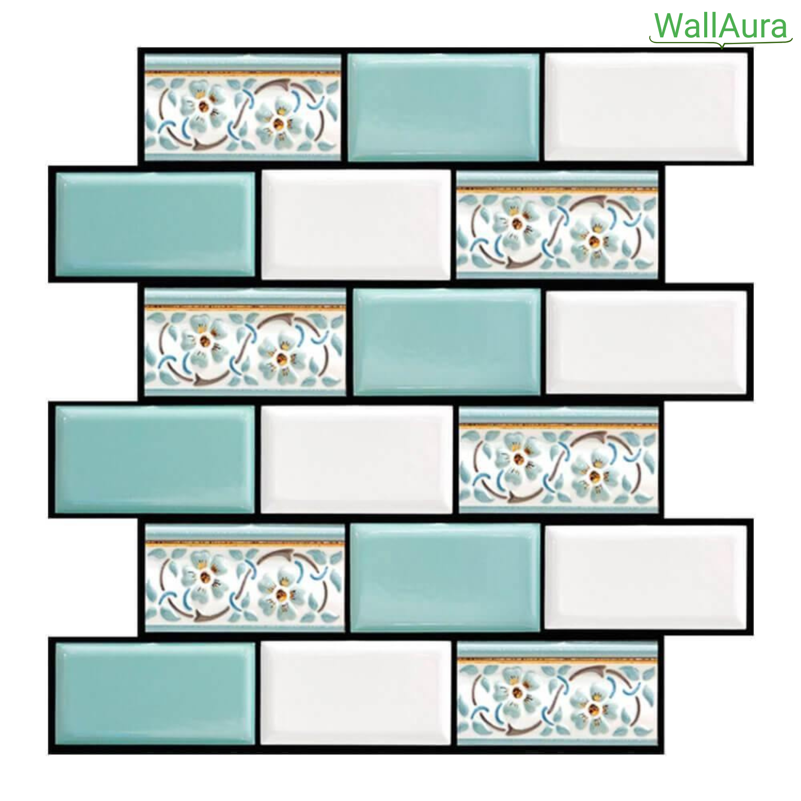 WallAura™ 4er Set 3D Wandfliesen Selbstklebend 30x30 cm