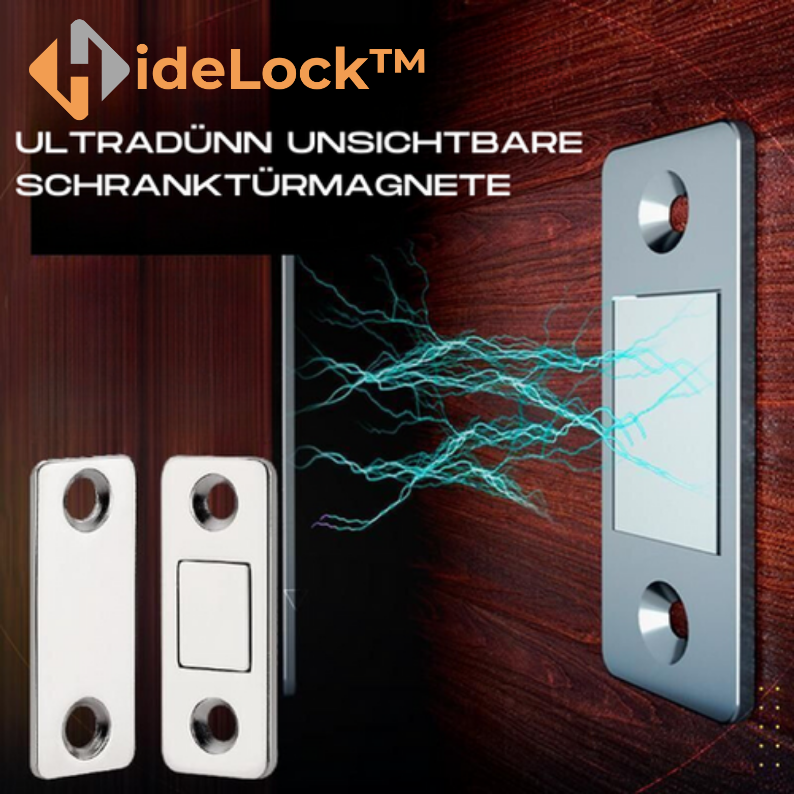 2+2 GRATIS | HideLock™ Ultradünne Unsichtbare Schranktürmagnete