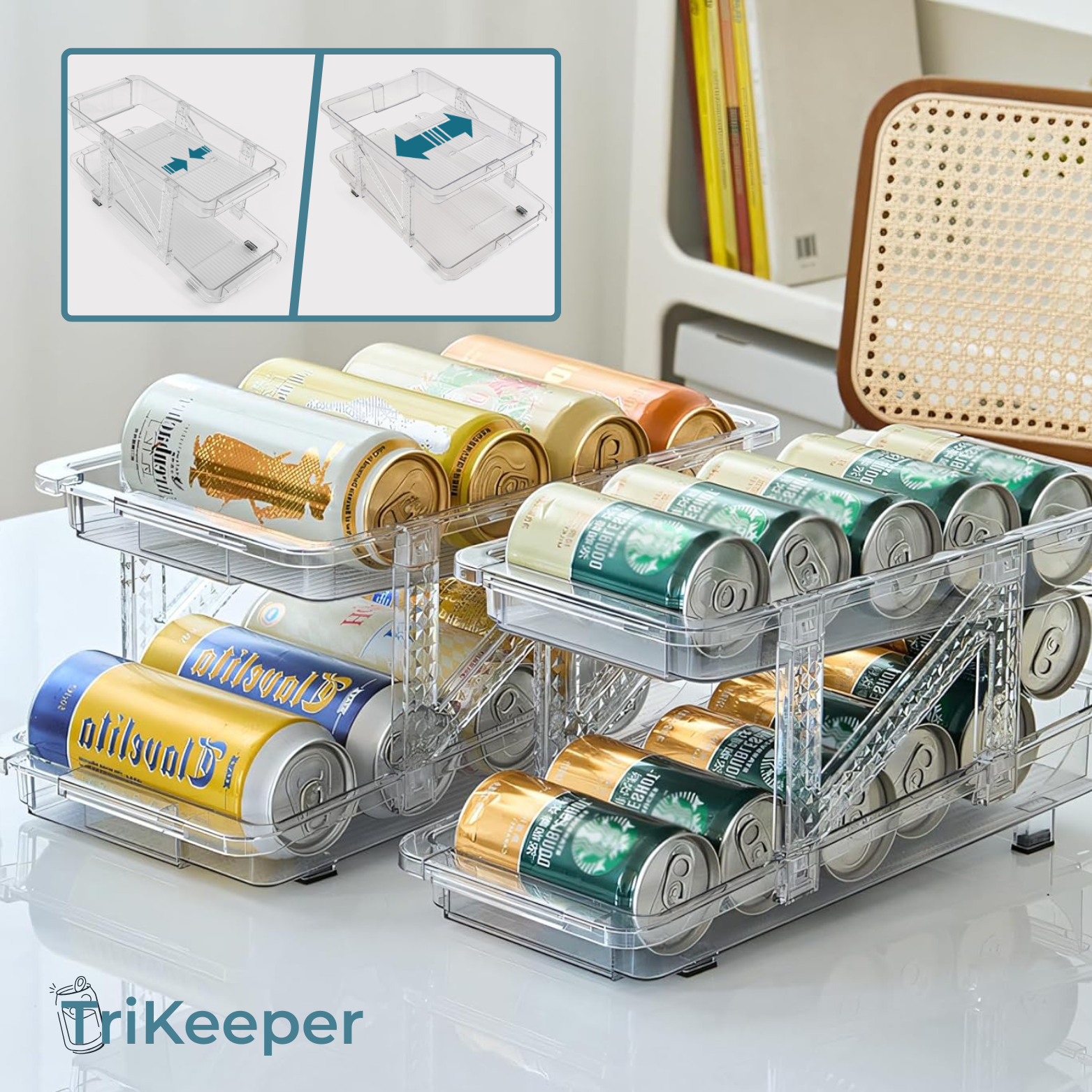 TriKeeper Erweiterbarer Dosenhalter für Kühlschrank