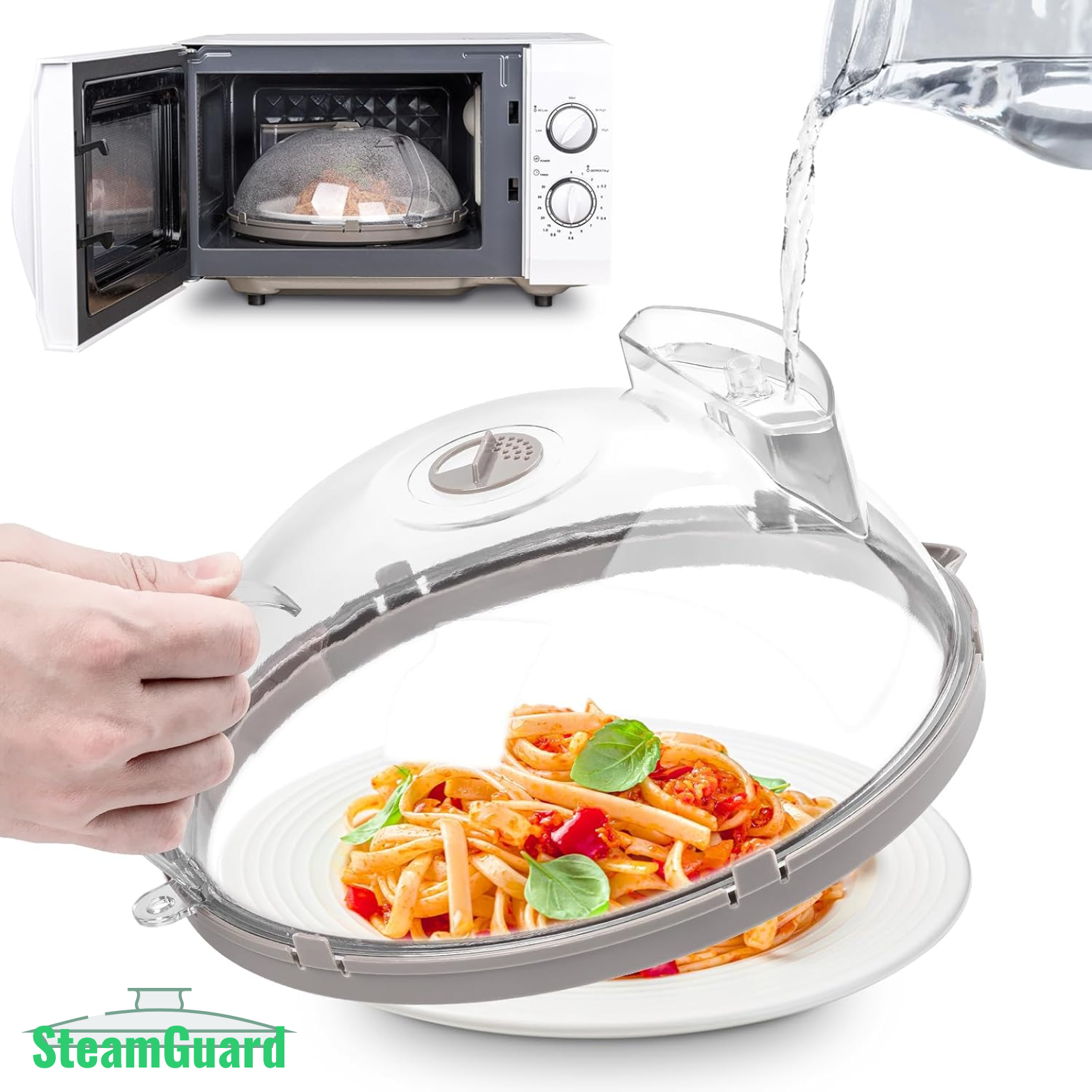 SteamGuard Mikrowellen Spritzschutz mit Dampffunktion