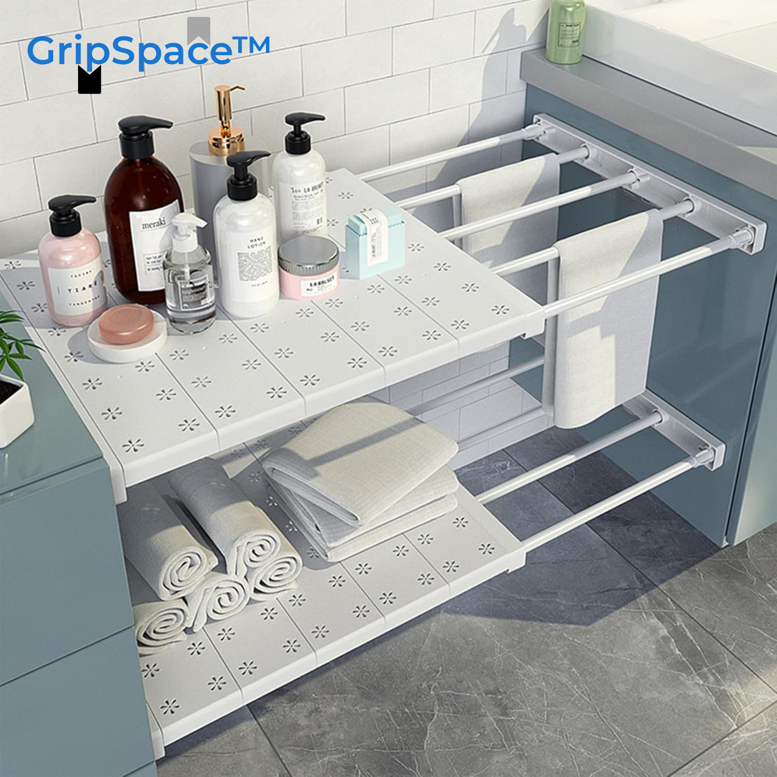 GripSpace™ Teleskopregal ohne Bohren