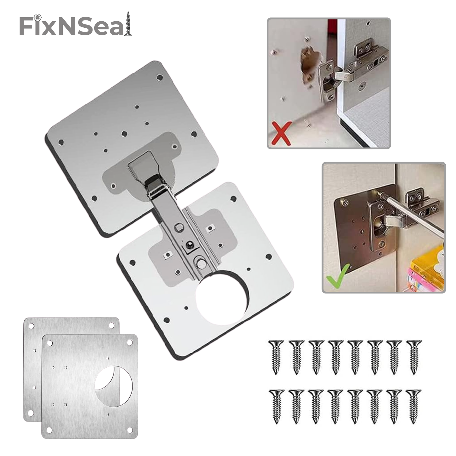 FixNSeal Scharnier-Reparaturplatte