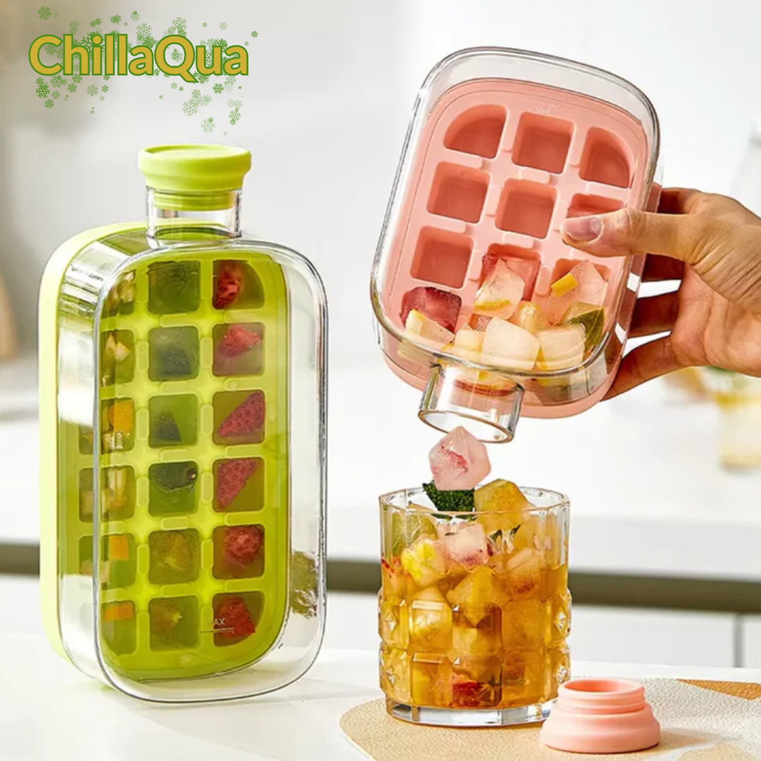 ChillaQua 2-in-1 Eiswürfelflasche