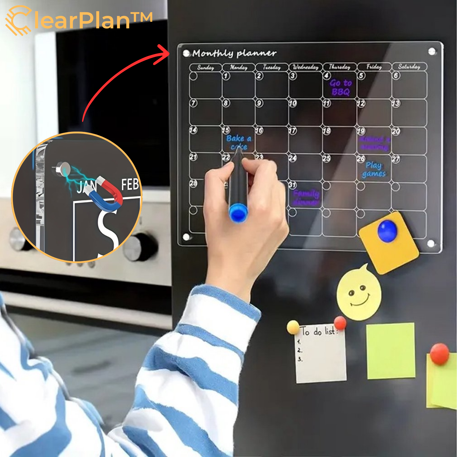 ClearPlan™ Magnetischer Wochenplaner