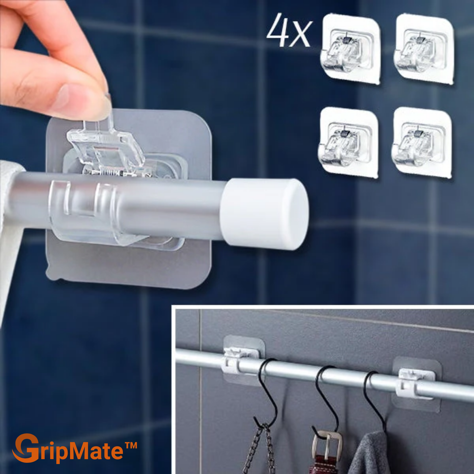 GripMate™ Nagelfreie Selbstklebende Stangenhalter