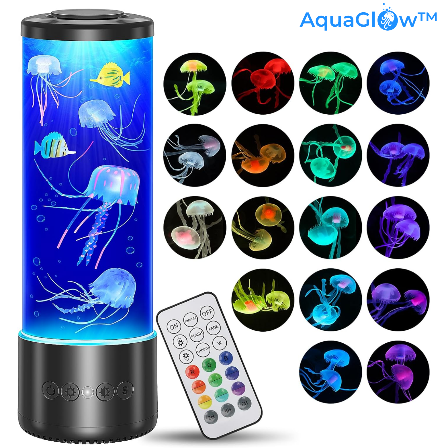 AquaGlow™ LED Quallenlampe mit 17 Farben