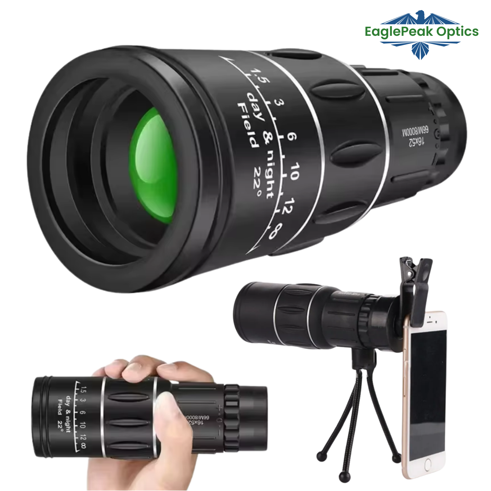 EaglePeak Optics Monokular Bifokales Optisches Zoom-Teleskop
