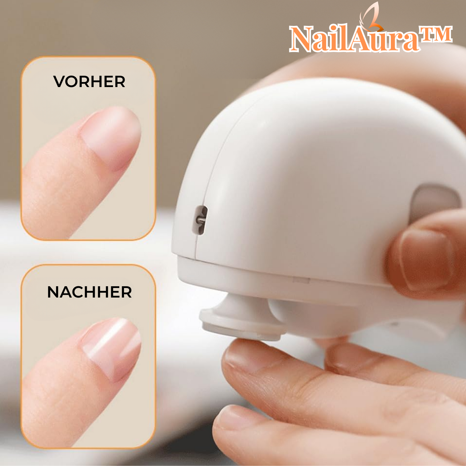 NailAura™ Elektrischer Nagelknipser mit Nagelfeile