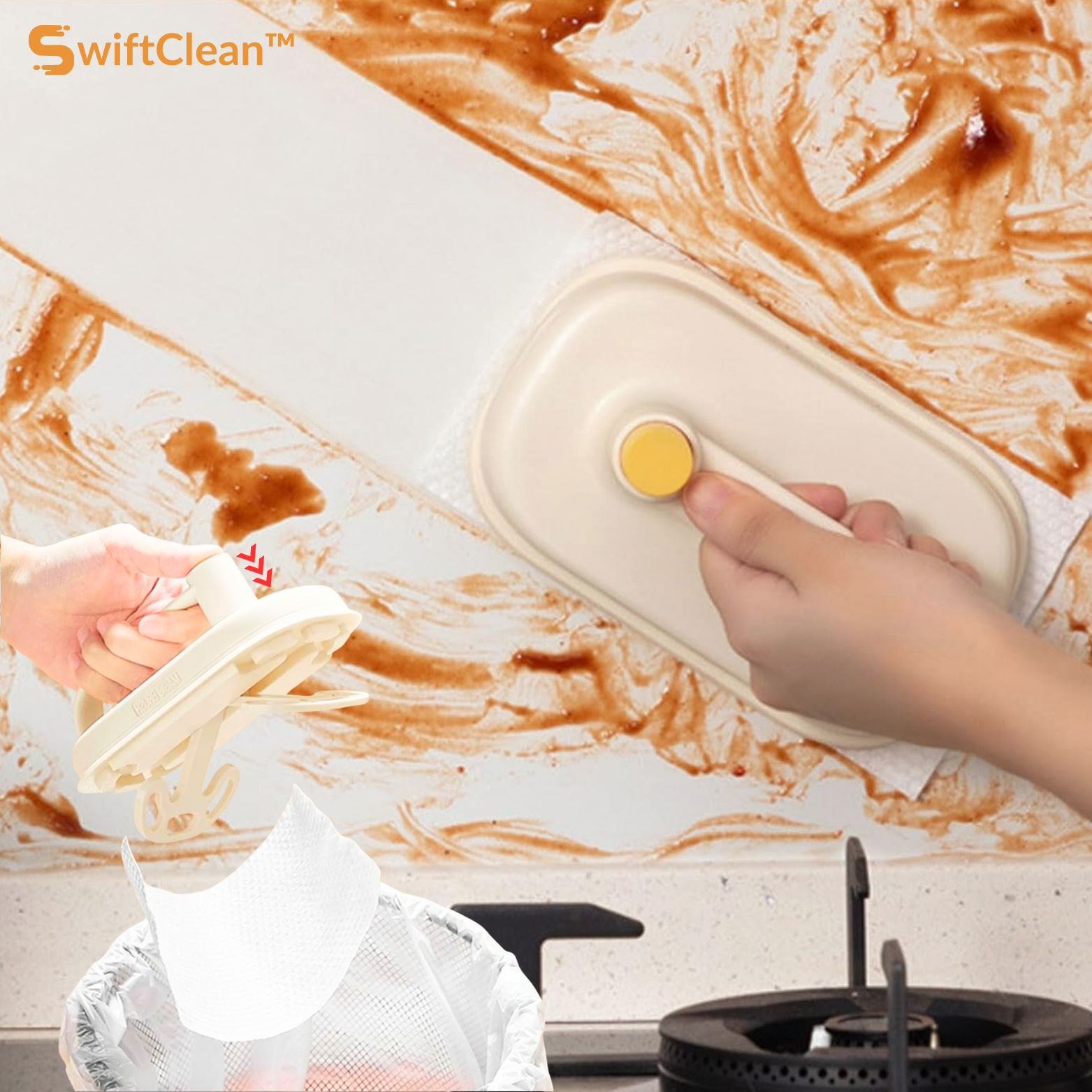SwiftClean™ Magic-Bürste – Klickbare Wechselköpfe