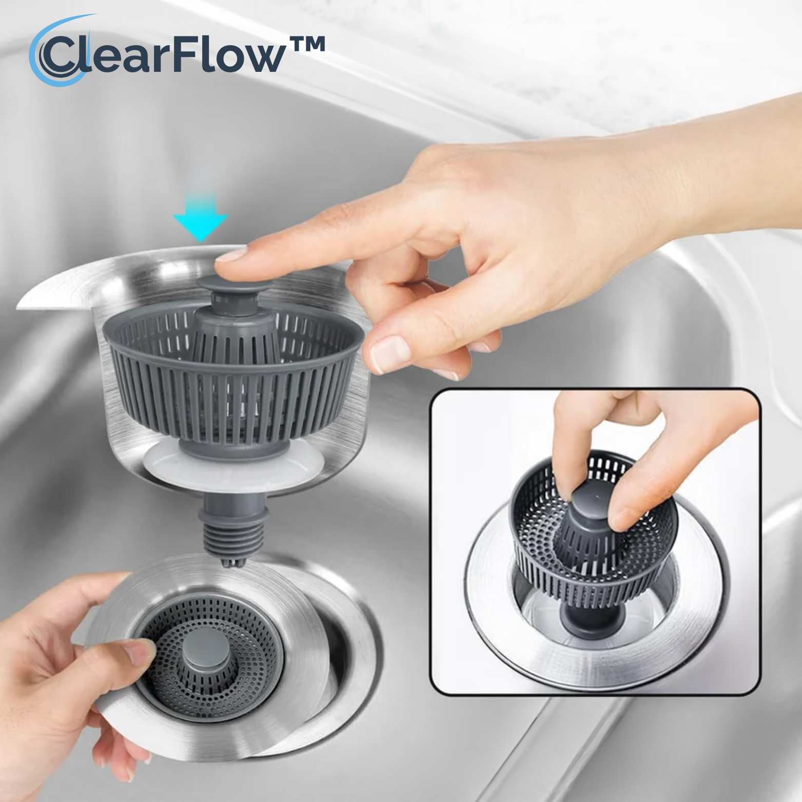 ClearFlow™ Edelstahl Abflusssieb