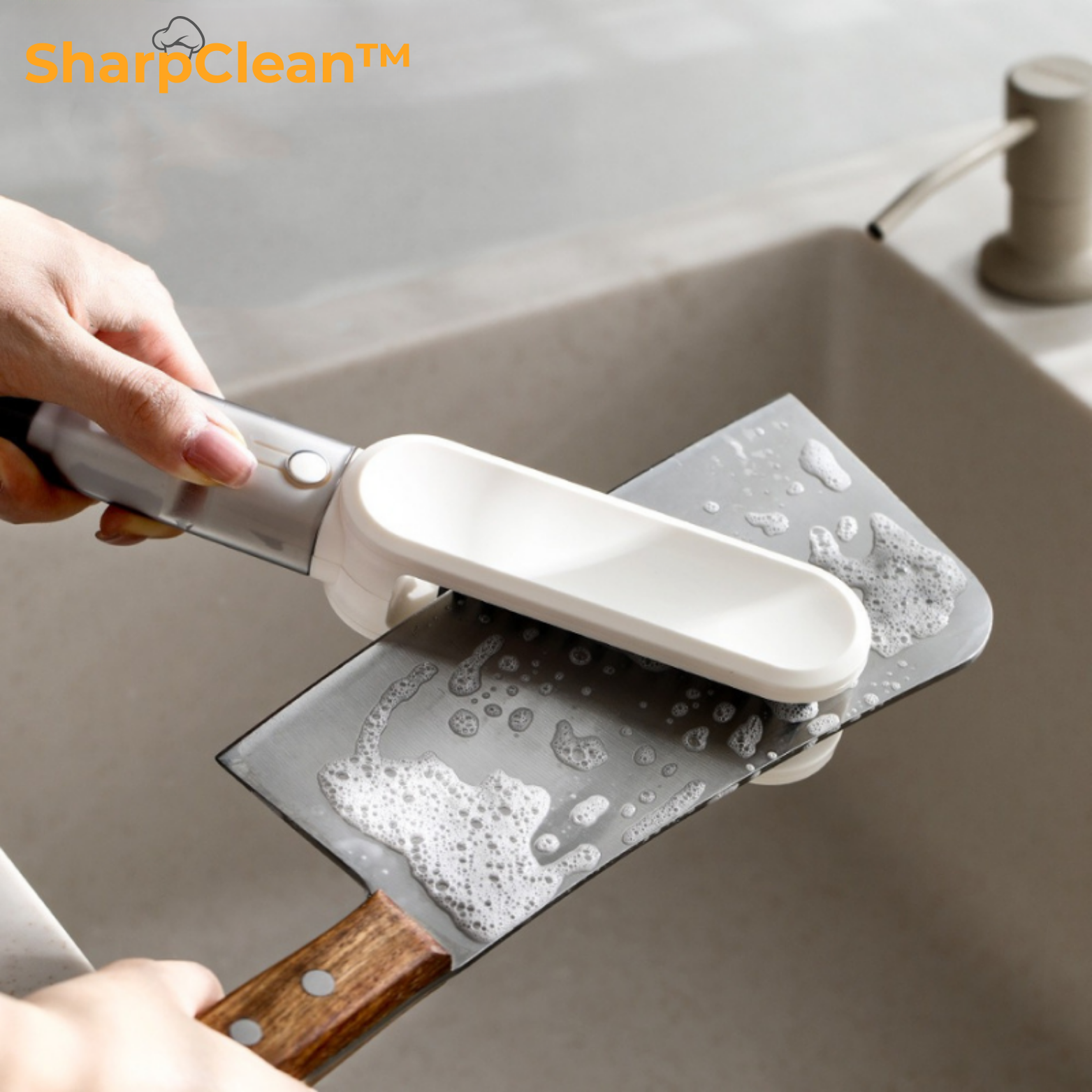 SharpClean™ Messer und Besteck Bürste 3-in-1