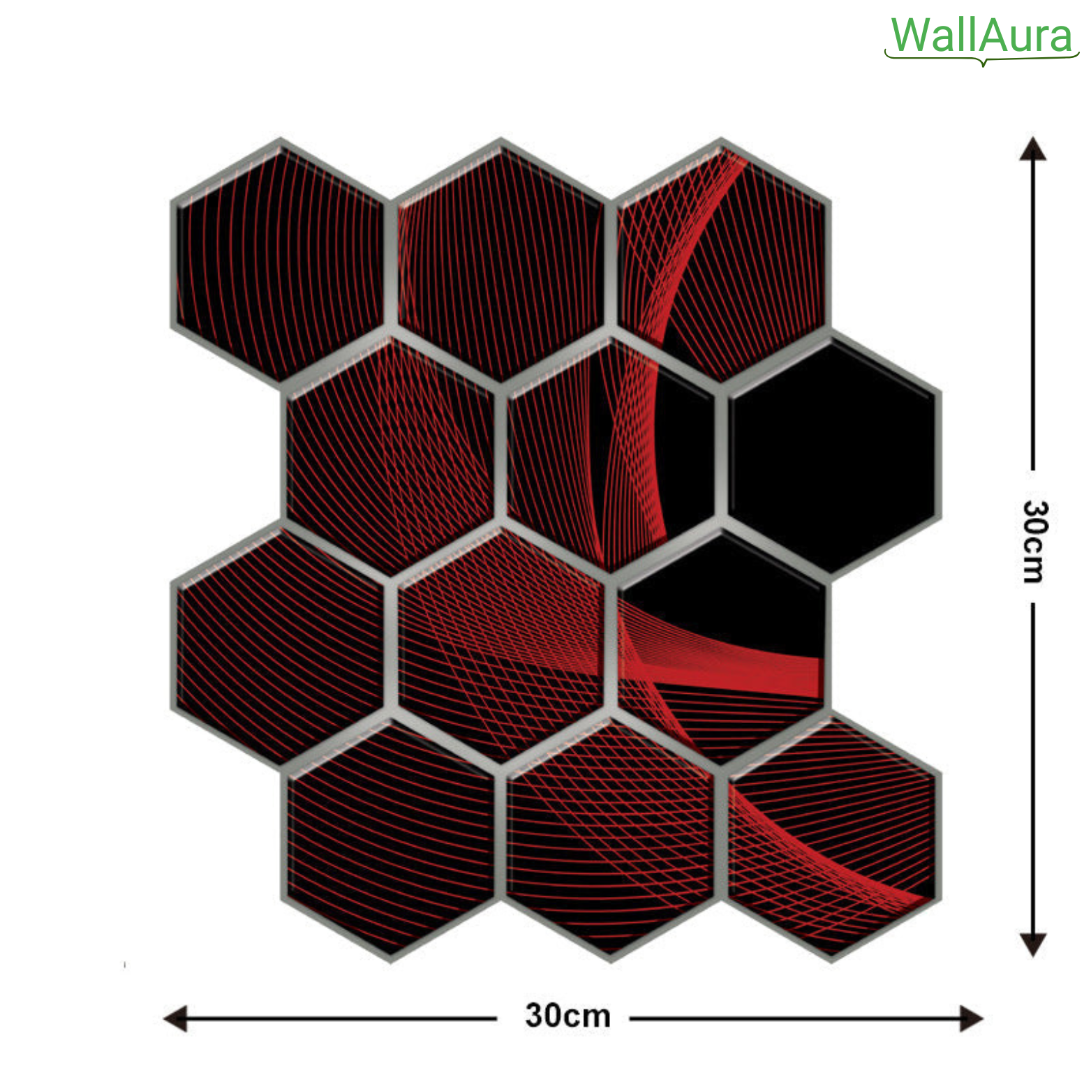 WallAura™ 4er Set 3D Wandfliesen Selbstklebend 30x30 cm