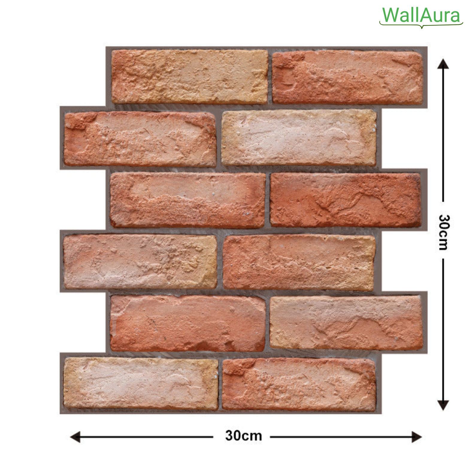 WallAura™ 4er Set 3D Wandfliesen Selbstklebend 30x30 cm