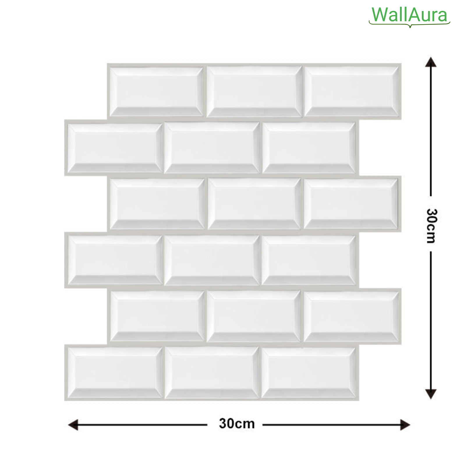 WallAura™ 4er Set 3D Wandfliesen Selbstklebend 30x30 cm