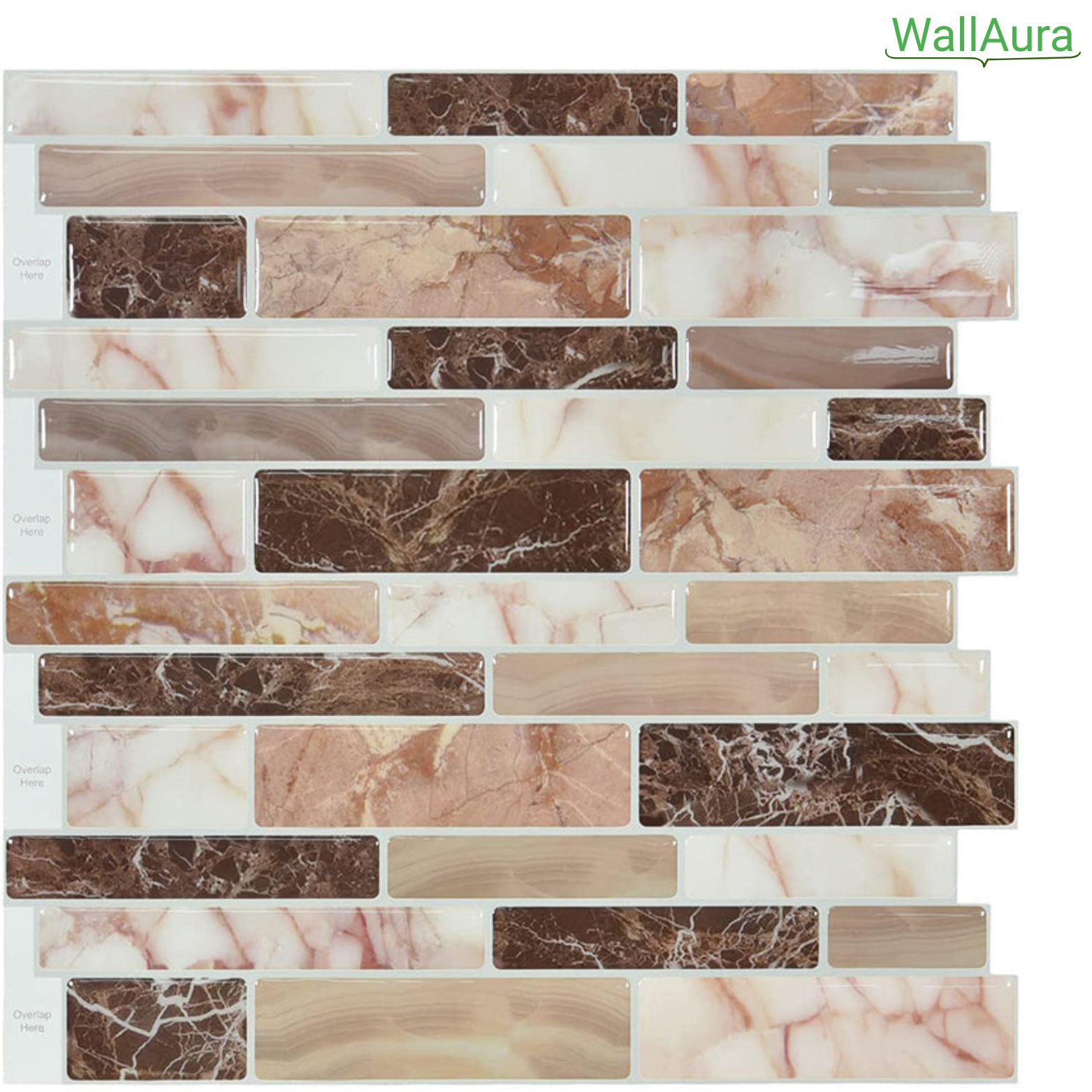 WallAura™ 4er Set 3D Wandfliesen Selbstklebend 30x30 cm