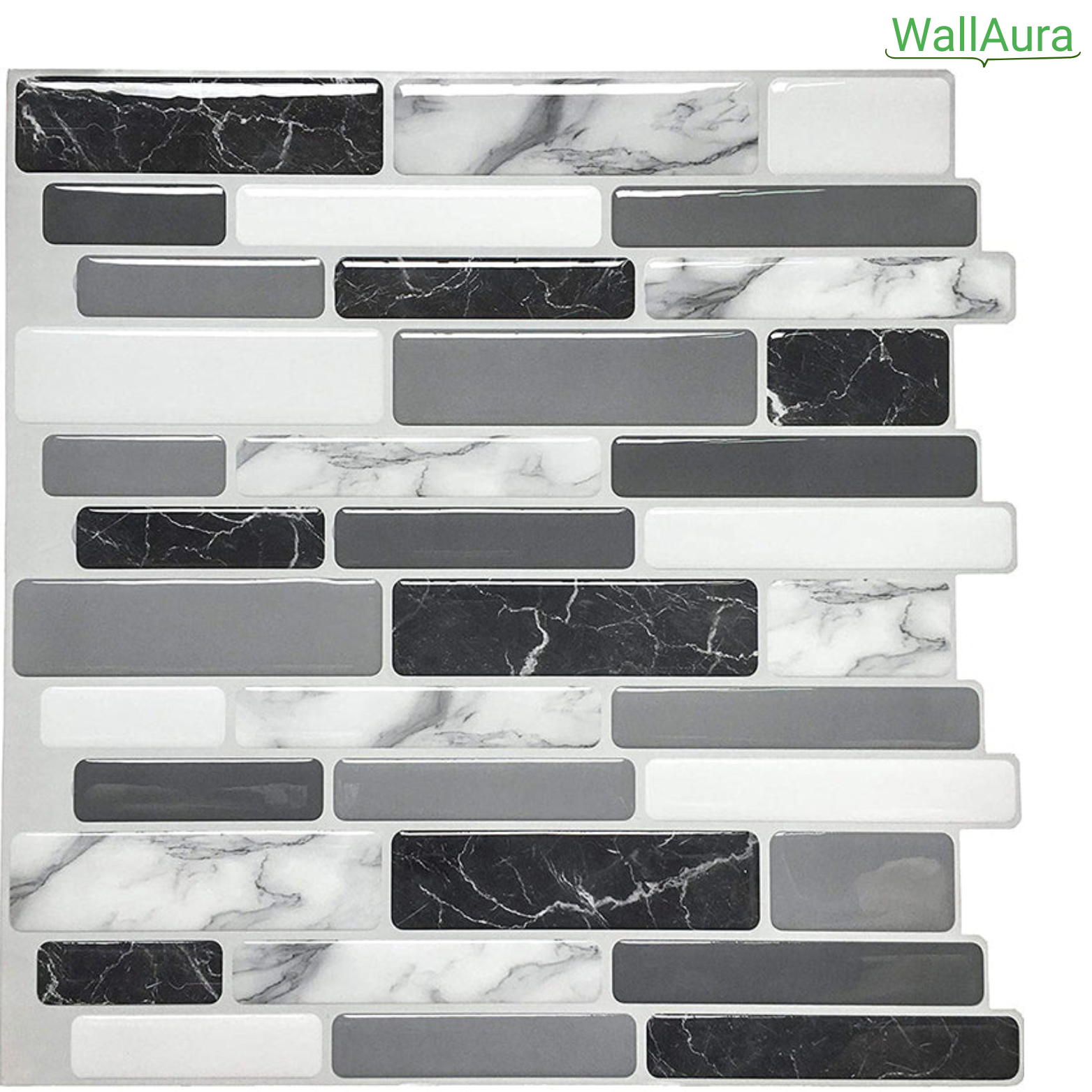 WallAura™ 4er Set 3D Wandfliesen Selbstklebend 30x30 cm
