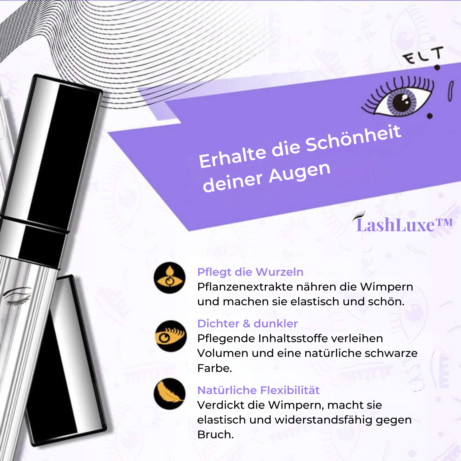 LashLuxe™ Wimpernserum – Längere und Dichtere Wimpern