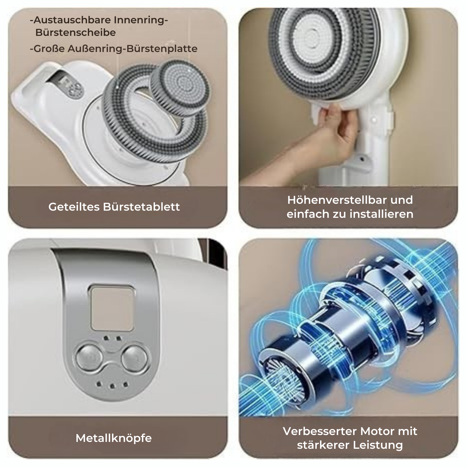 BackEase™ Elektrischer Rückenreiniger mit Bürstenkopf