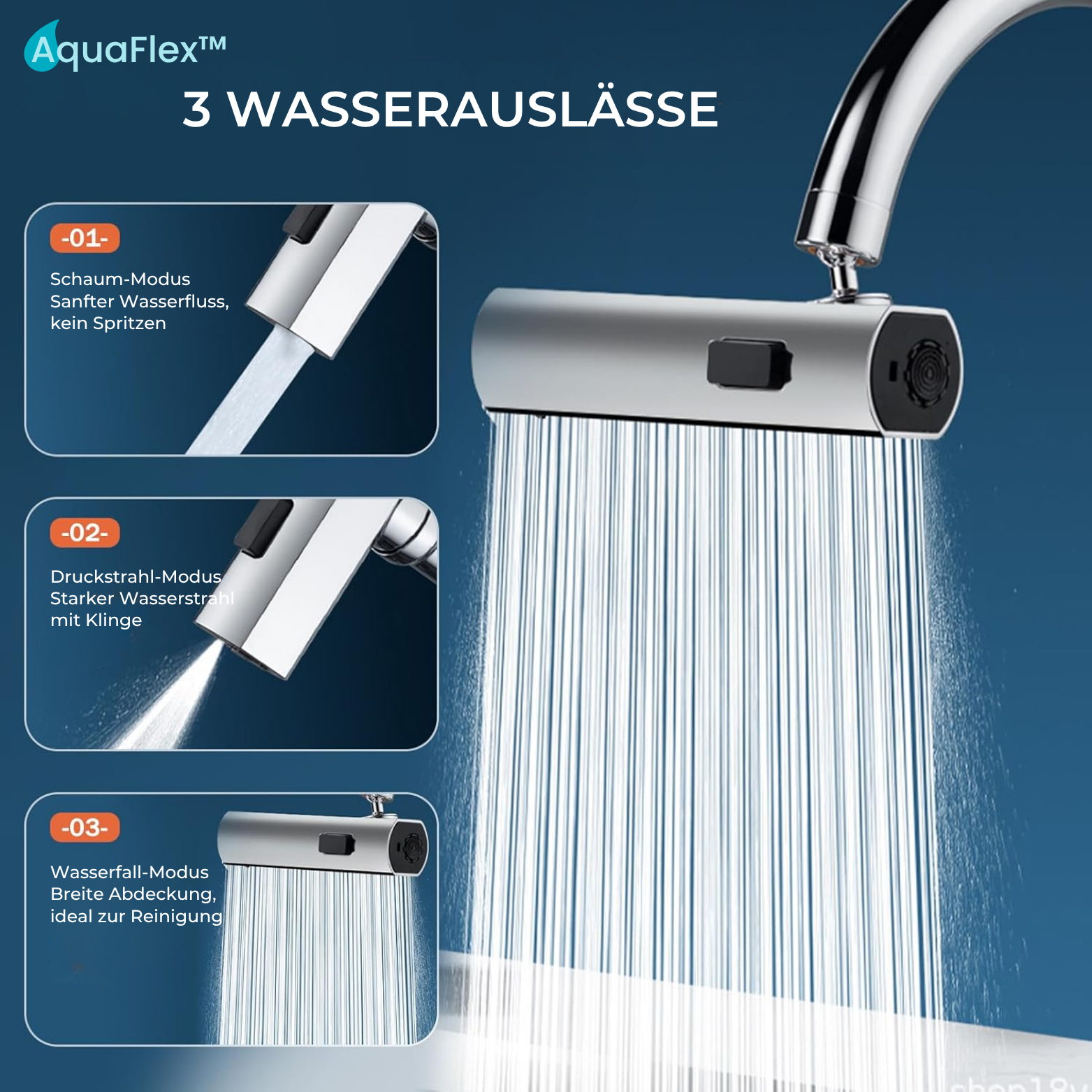 AquaFlex™ Wasserfall Armatur mit Brause