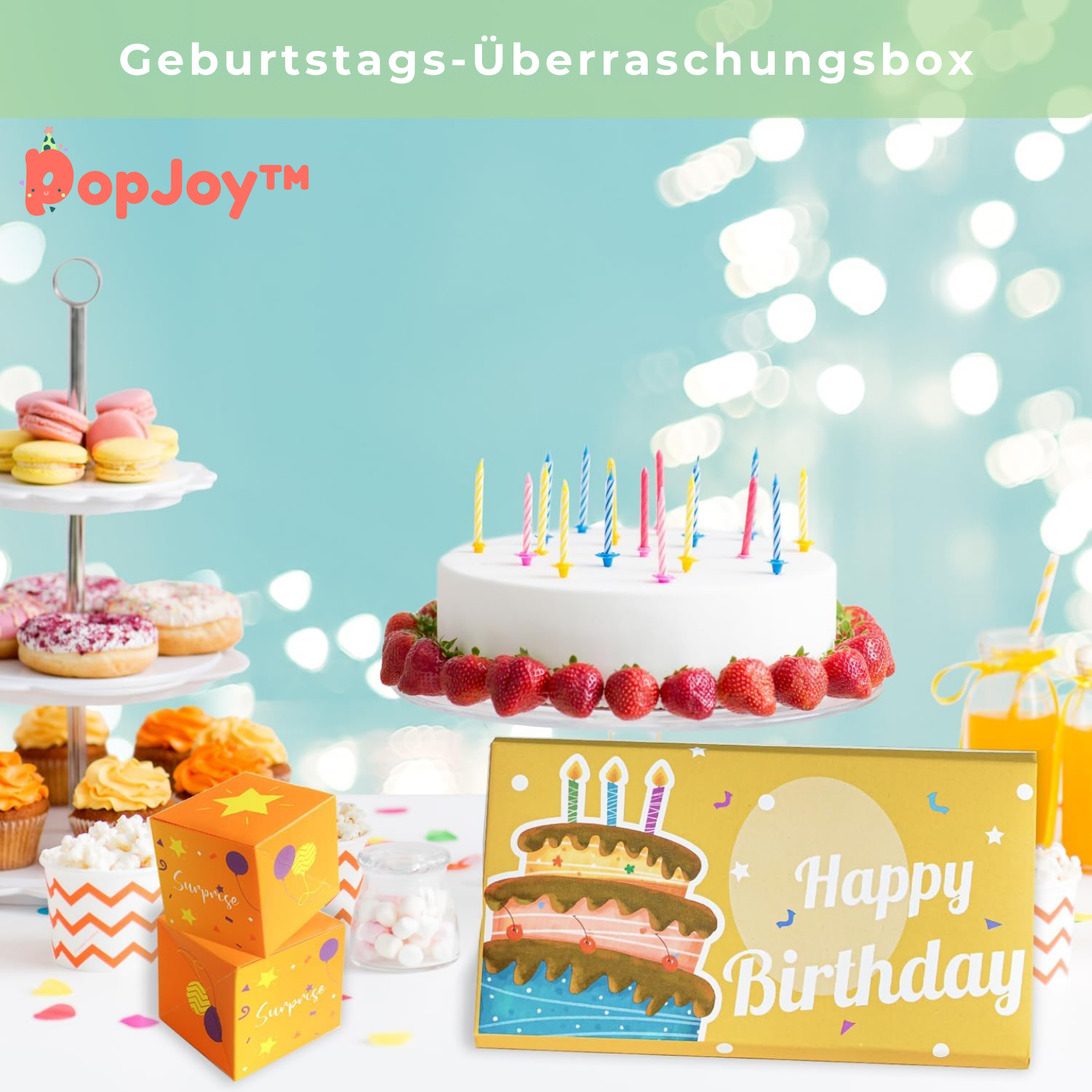 PopJoy™ Pop-Up Geburtstagskarte mit Konfetti