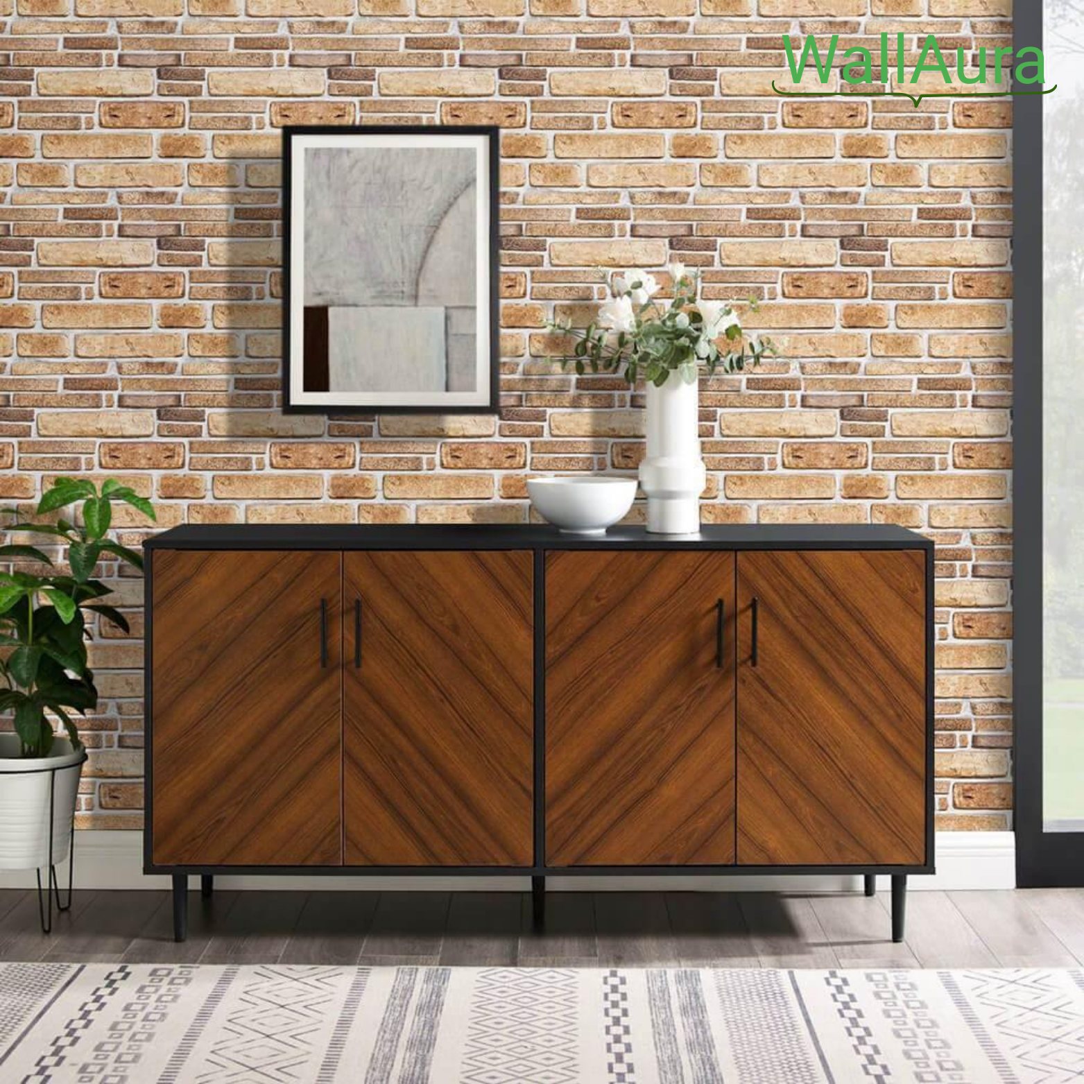 WallAura™ 4er Set 3D Wandfliesen Selbstklebend 30x30 cm