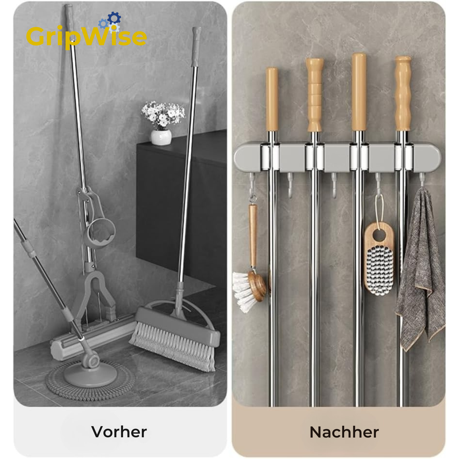 GripWise Besenhalter Wand