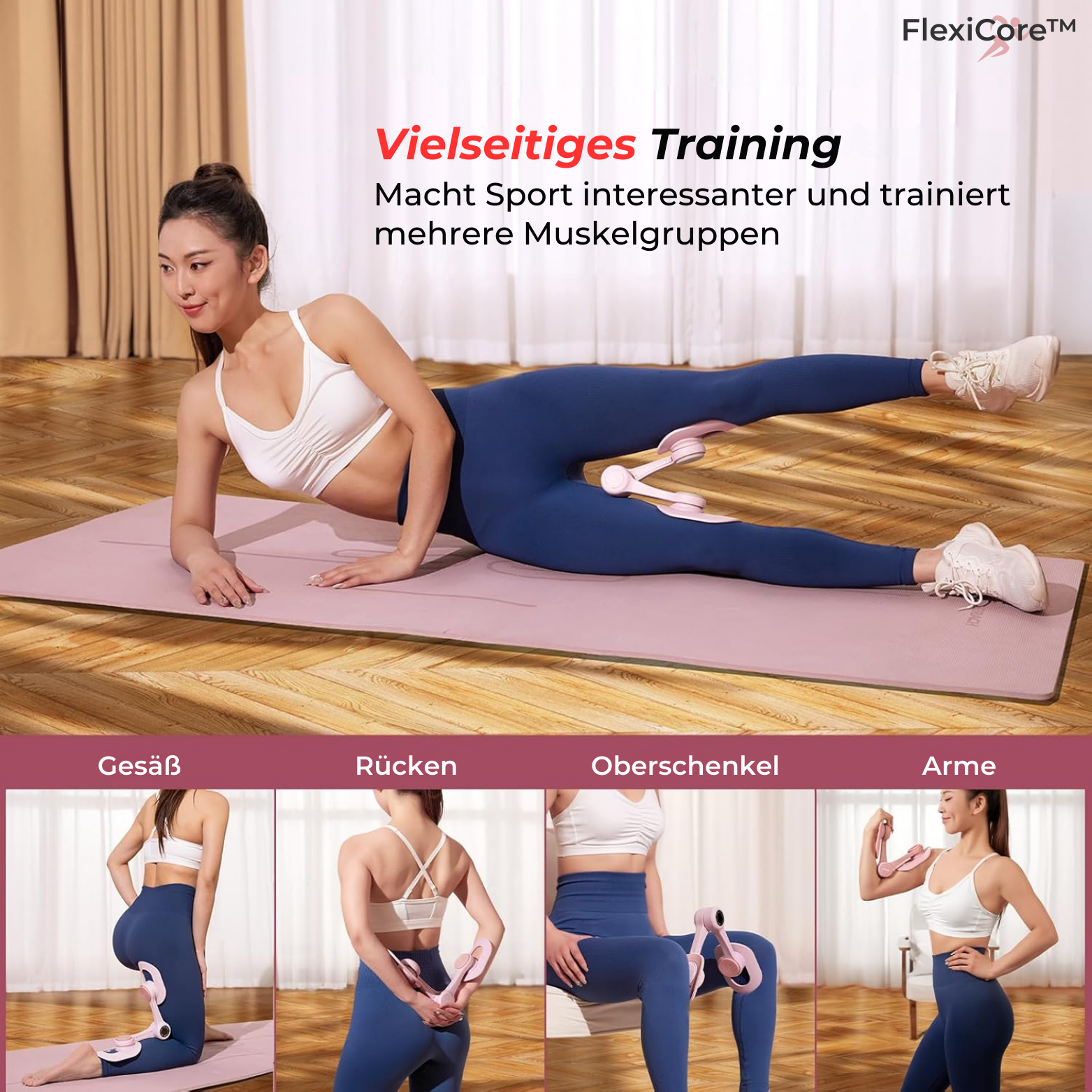 FlexiCore™ Oberschenkeltrainer – Beckenboden & Fitnessgerät