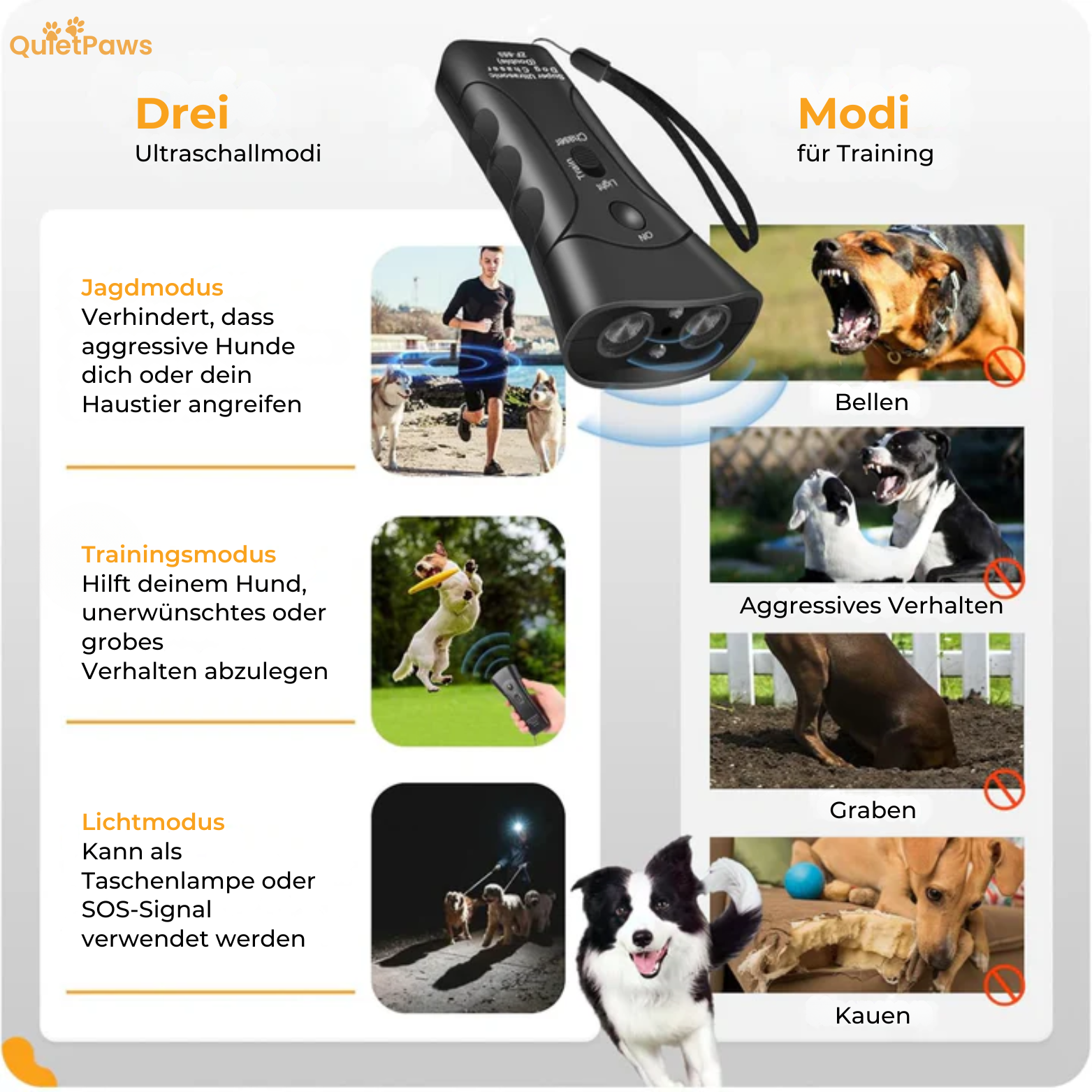 Quietpaws Ultraschall-Abschreckgerät gegen Hunde