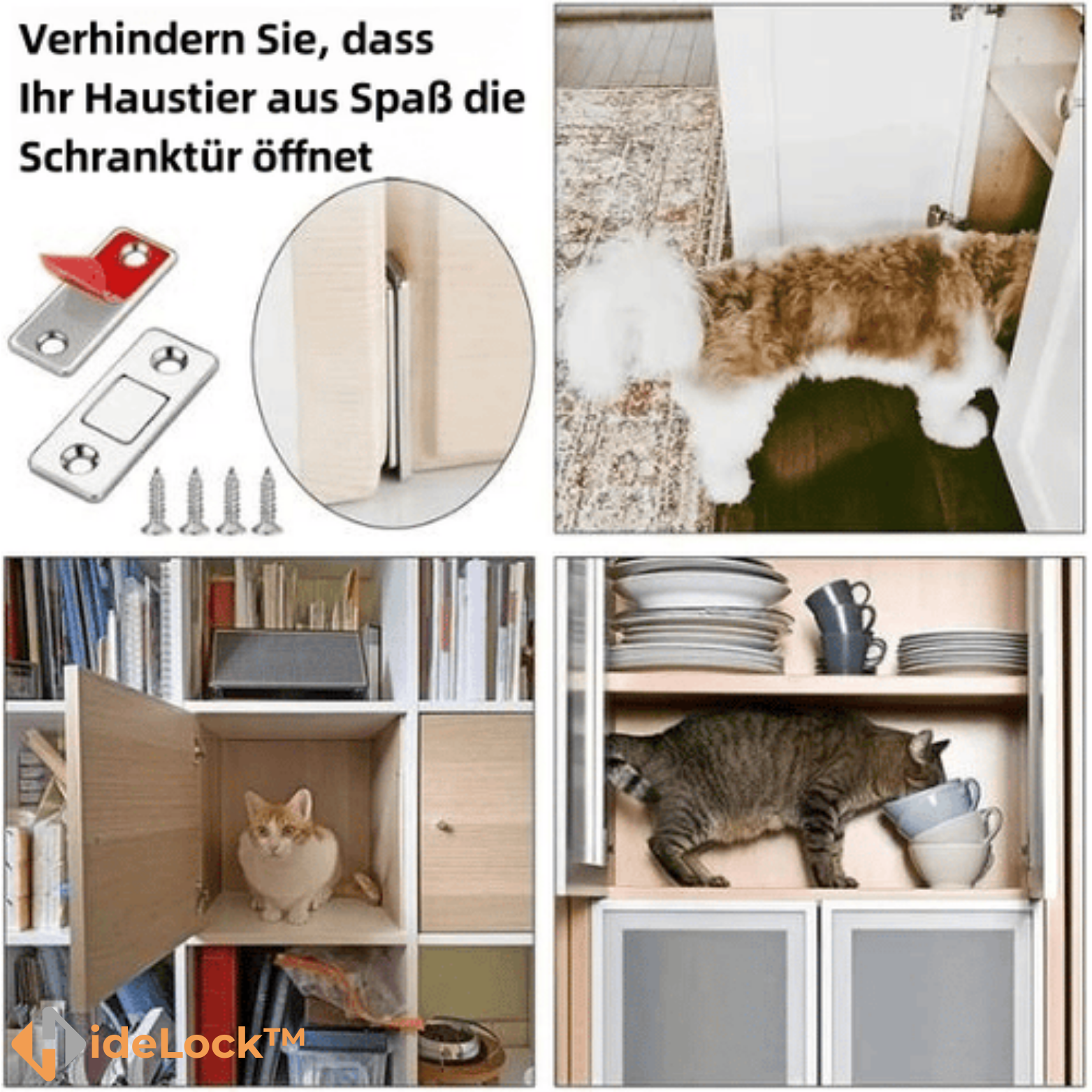 2+2 GRATIS | HideLock™ Ultradünne Unsichtbare Schranktürmagnete