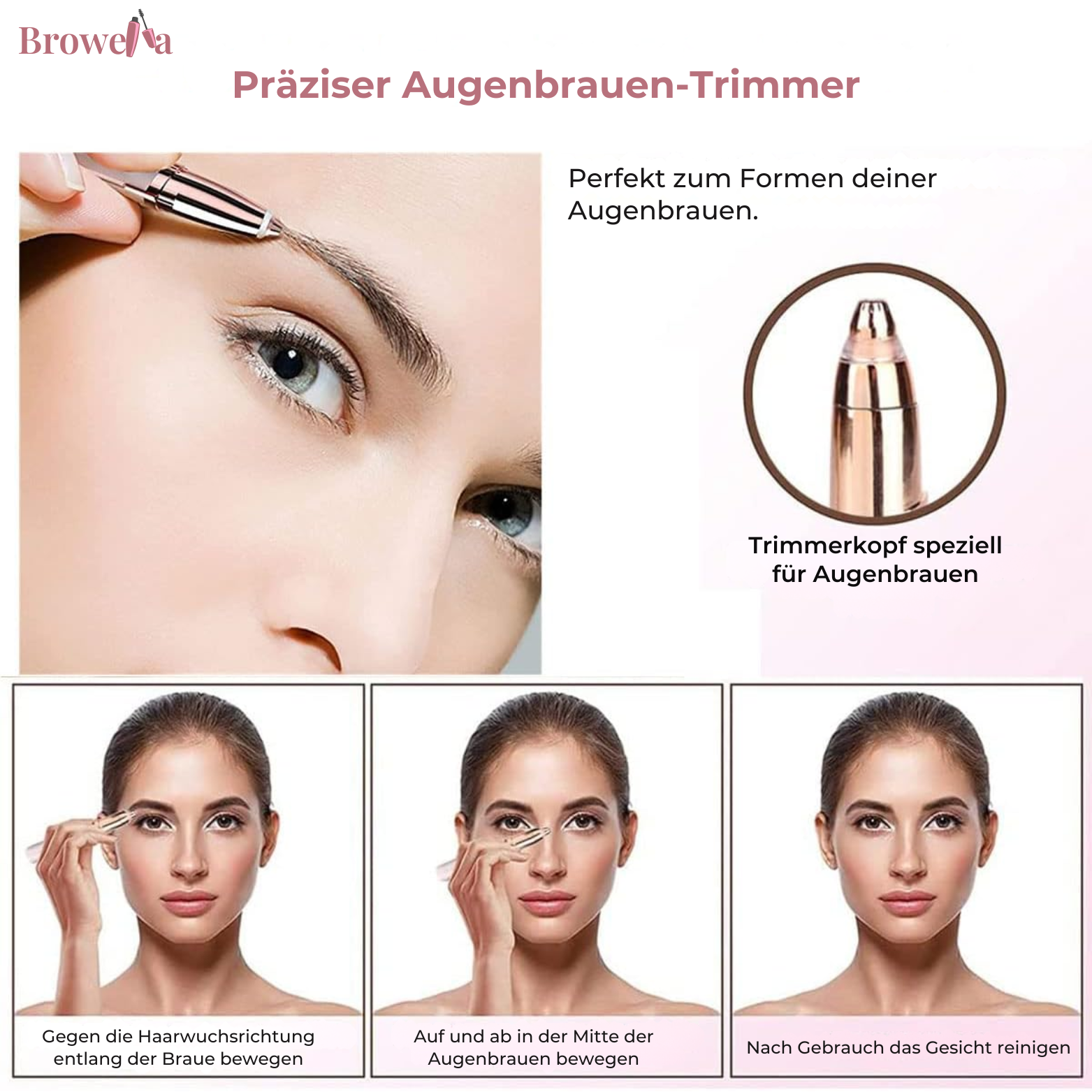 Browella™ Augenbrauen- & Gesichtshaartrimmer für Damen