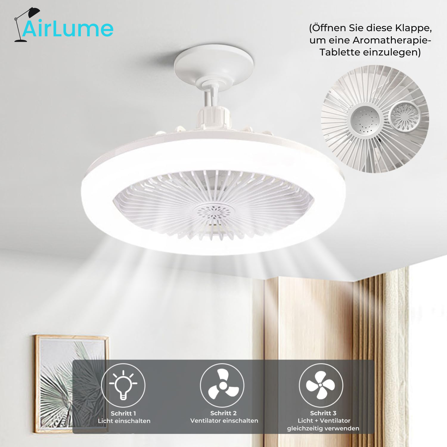 AirLume LED-Deckenventilator mit Fernbedienung