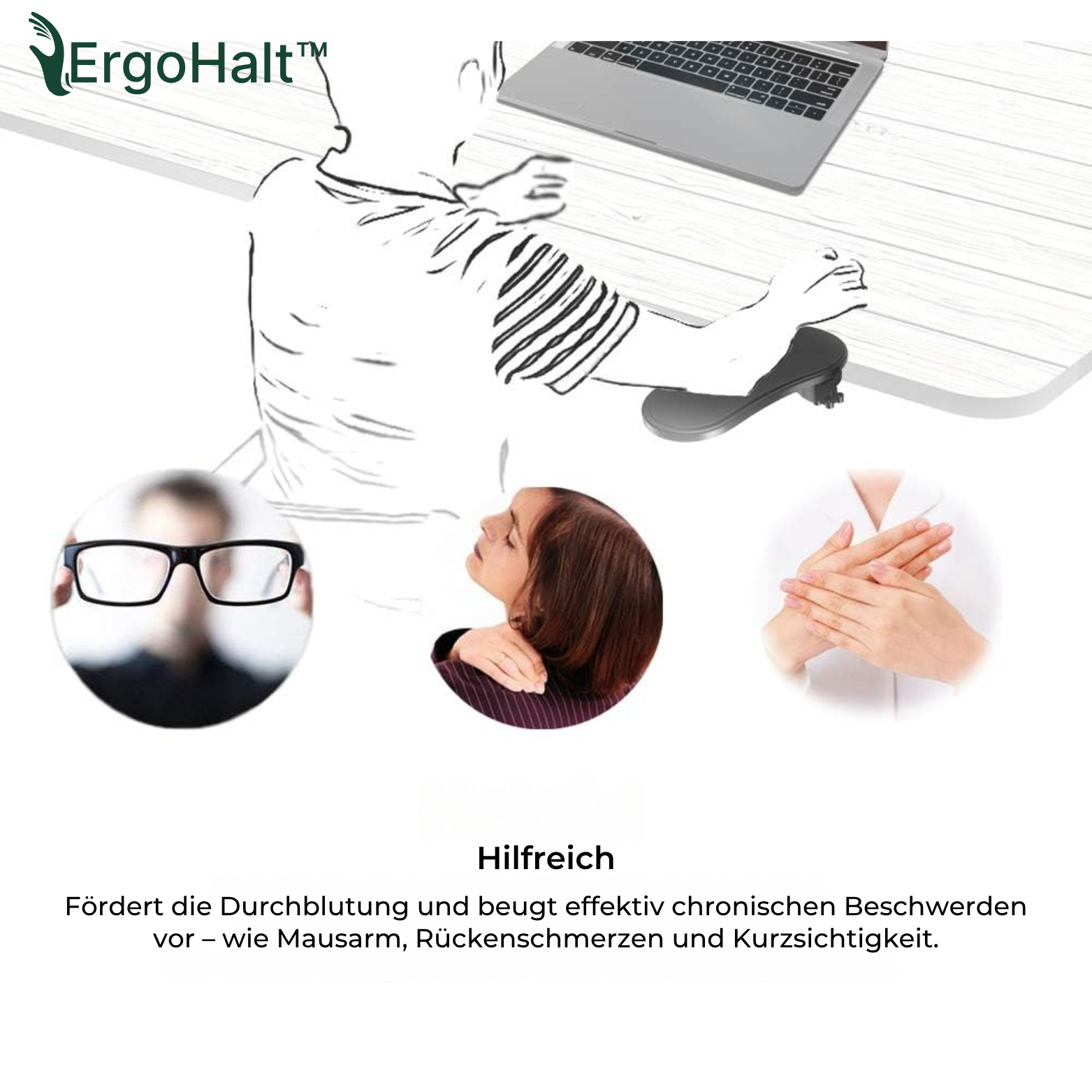 ErgoHalt™ Verstellbare Armstütze für Schreibtisch