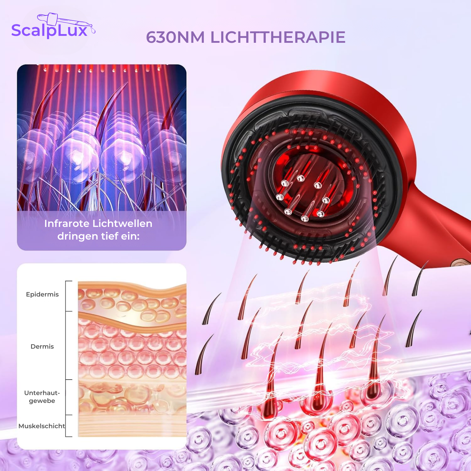 ScalpLux Kopfhautmassagegerät mit Haaröl-Applikator