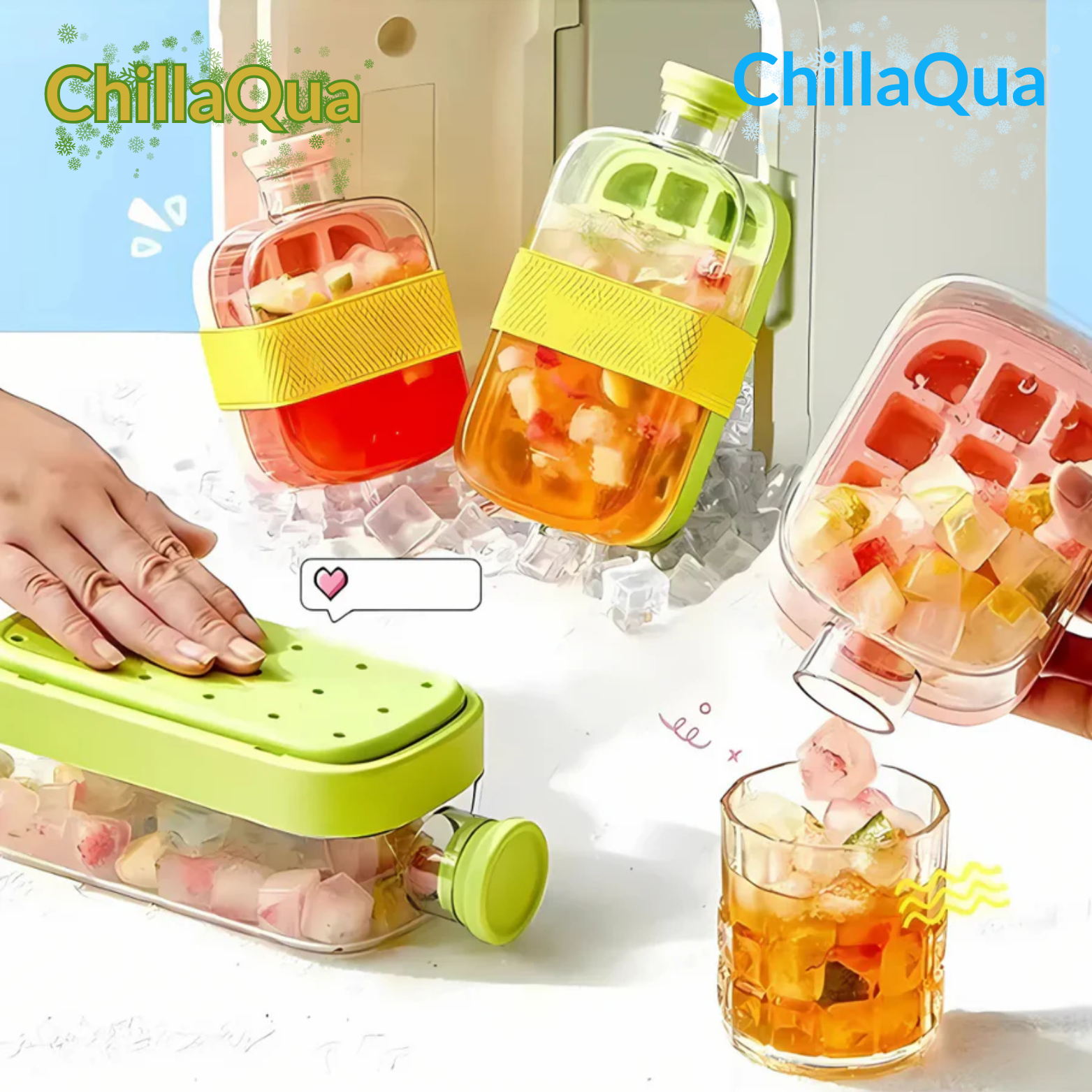 ChillaQua 2-in-1 Eiswürfelflasche