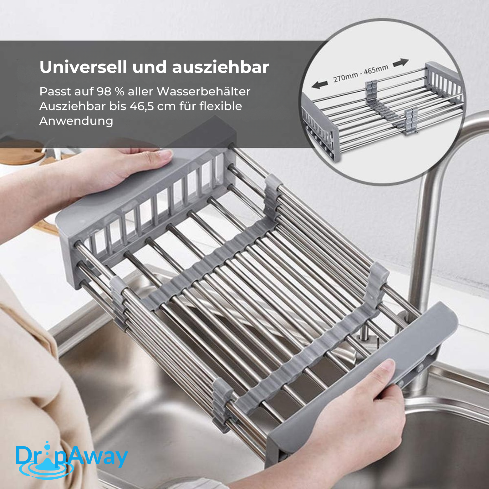 DripAway Verstellbares Spülbecken-Regal