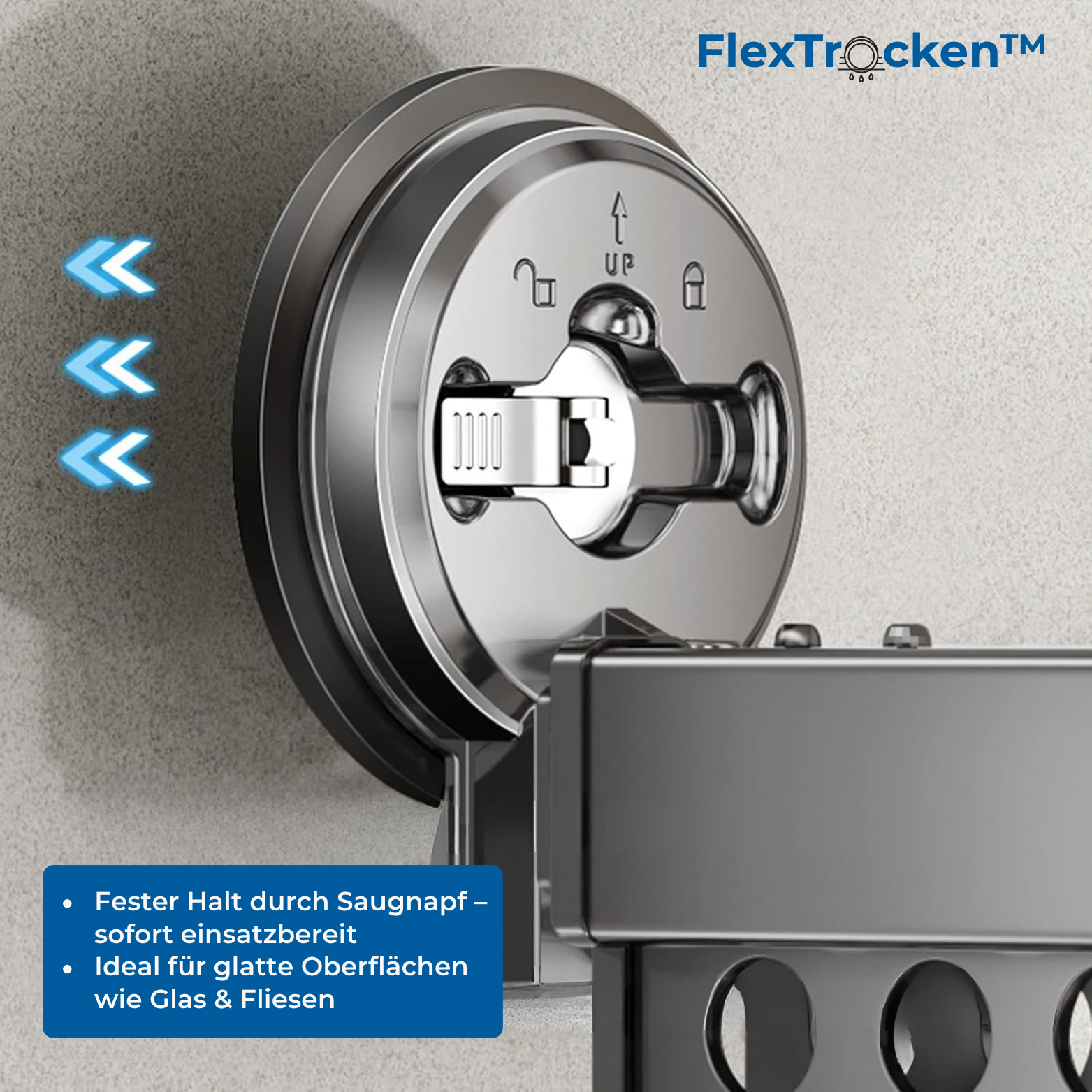 FlexTrocken™ Wand Wäscheständer mit Saugnapf