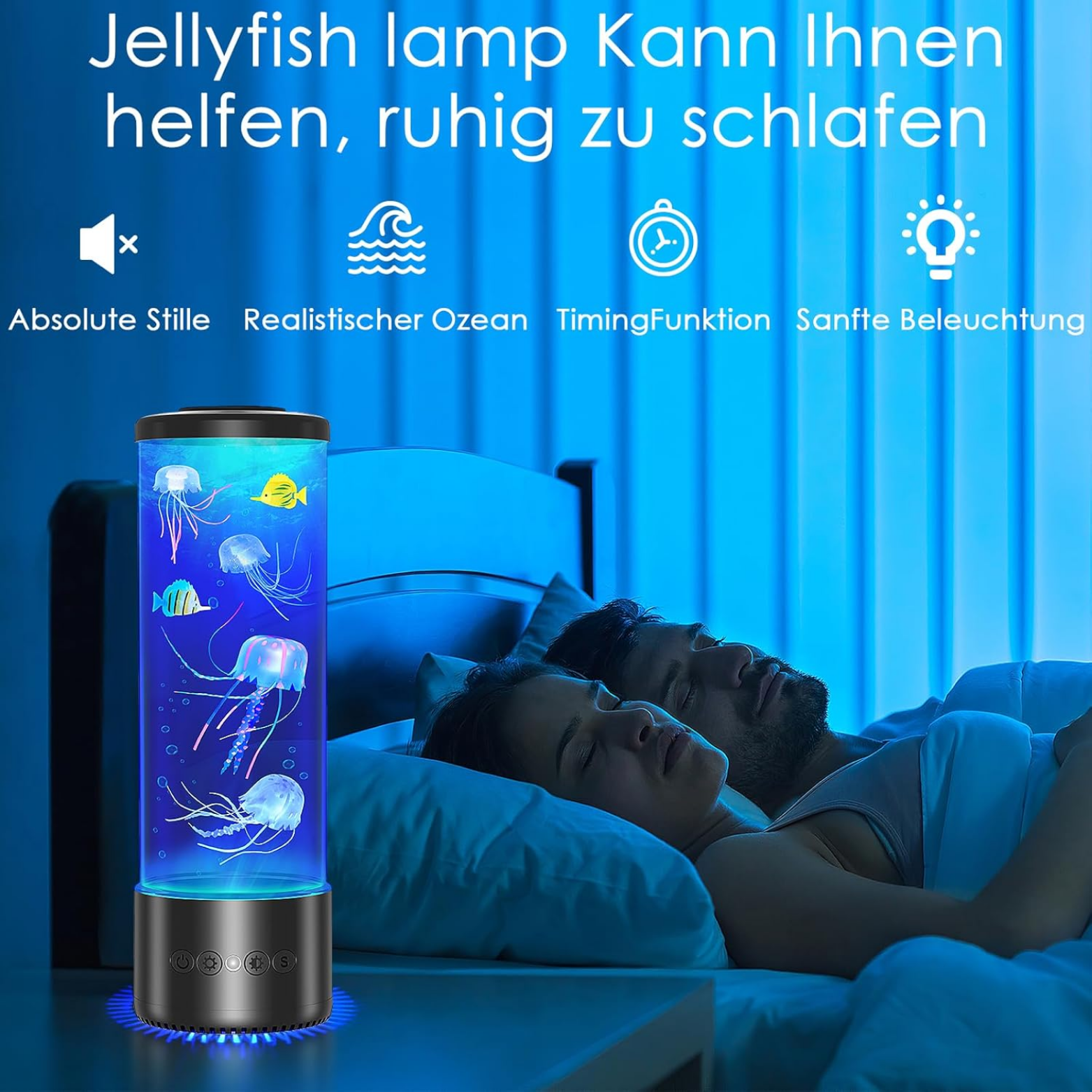 AquaGlow™ LED Quallenlampe mit 17 Farben