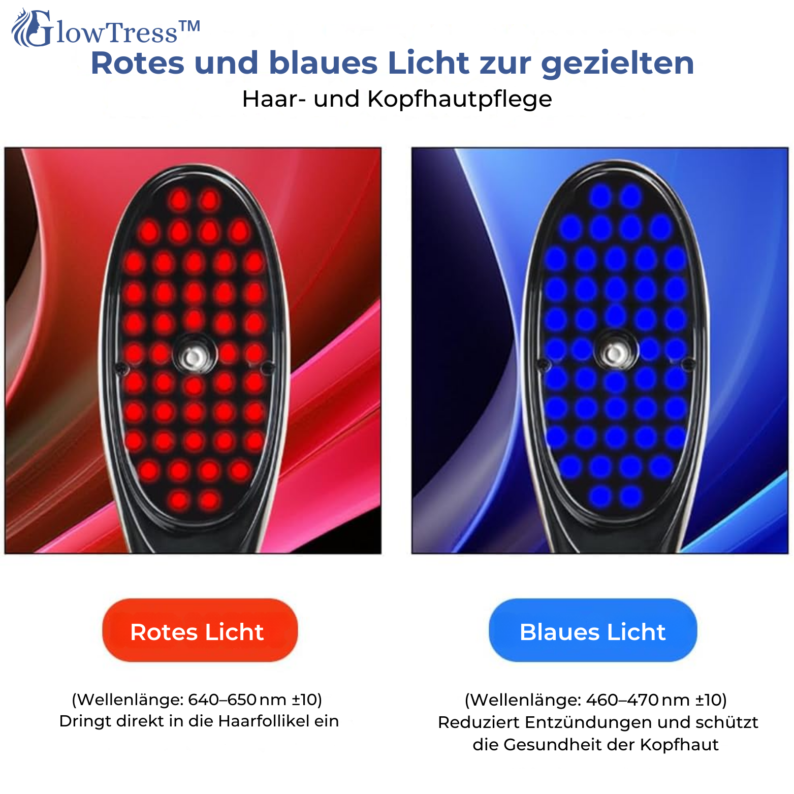 GlowTress™ Elektrische Haarbürste mit Kopfhautmassage und Ölspender