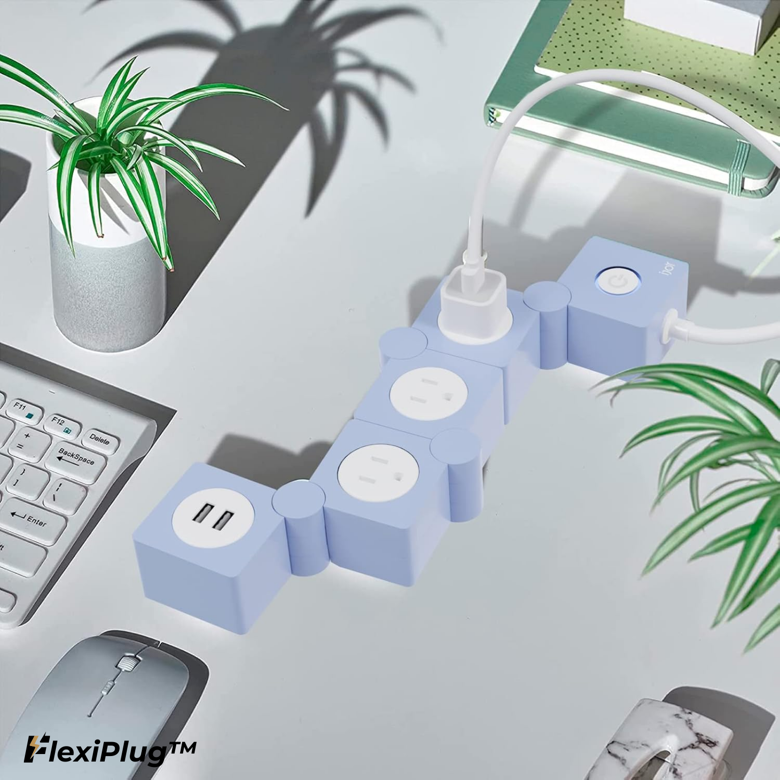 FlexiPlug™ Steckdosenleiste mit USB und Überspannungsschutz