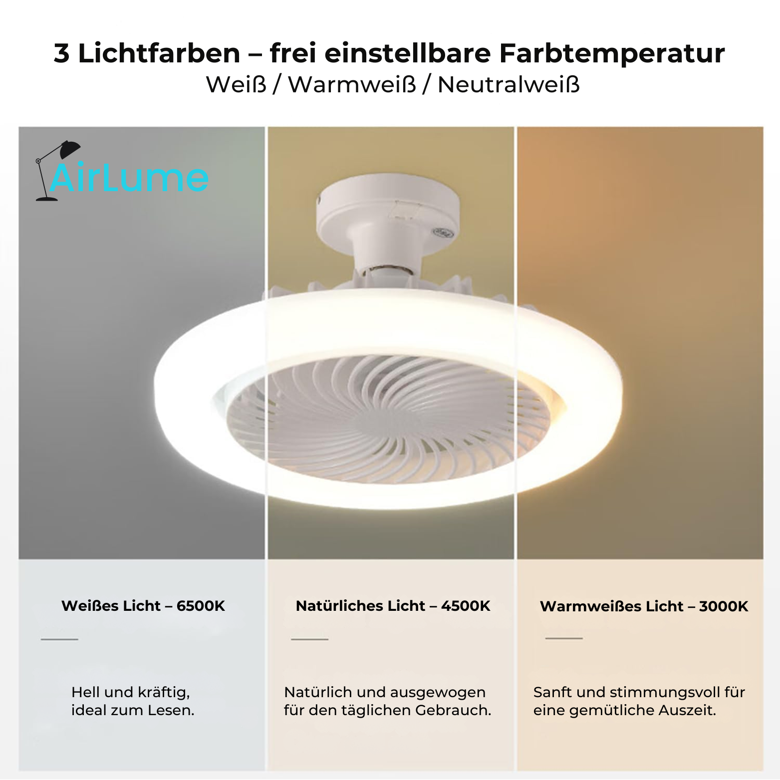 AirLume LED-Deckenventilator mit Fernbedienung