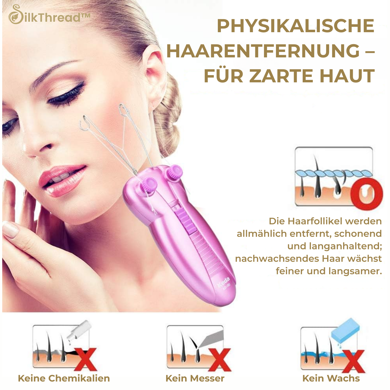 SilkThread™ Elektrischer Gesichtshaarentferner