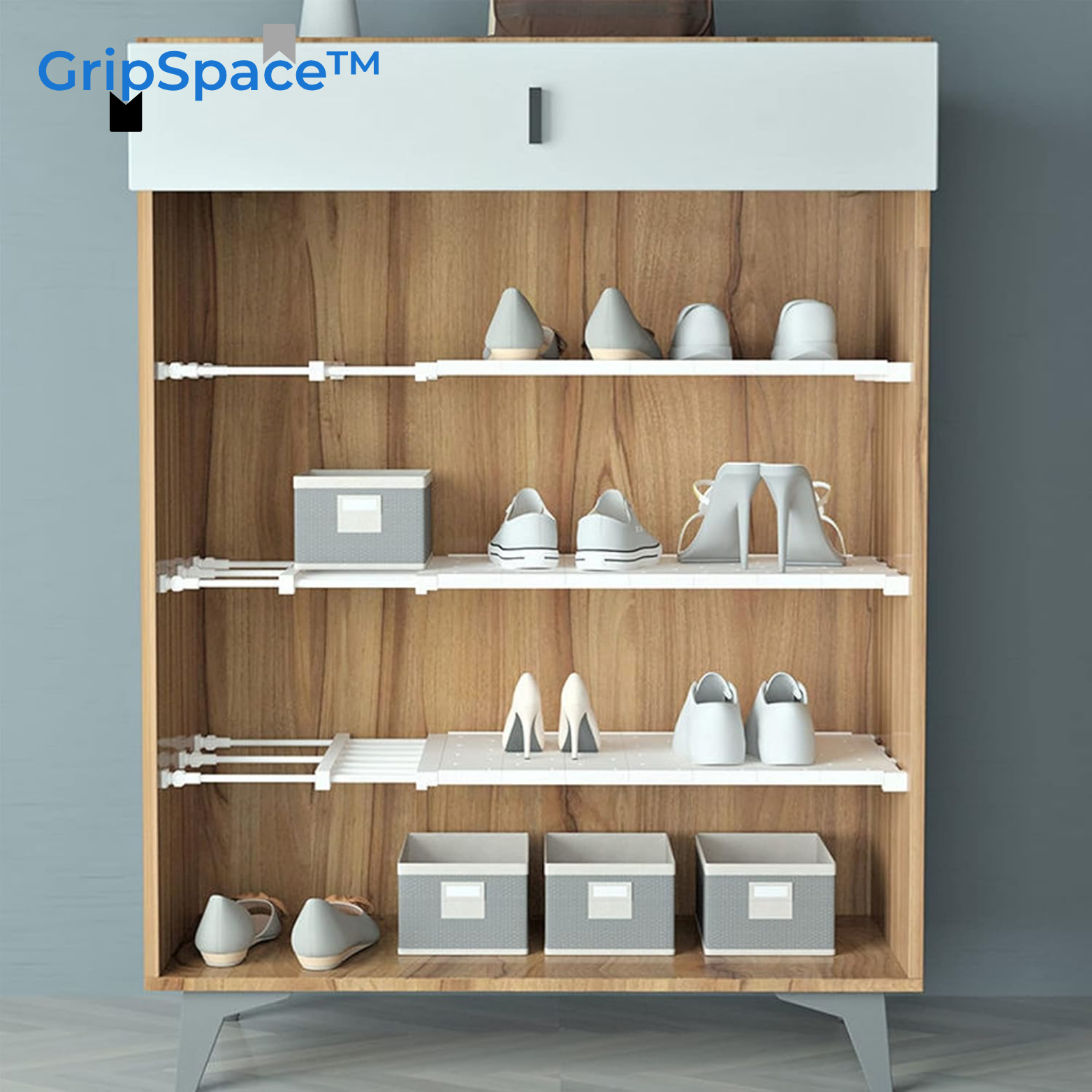 GripSpace™ Teleskopregal ohne Bohren