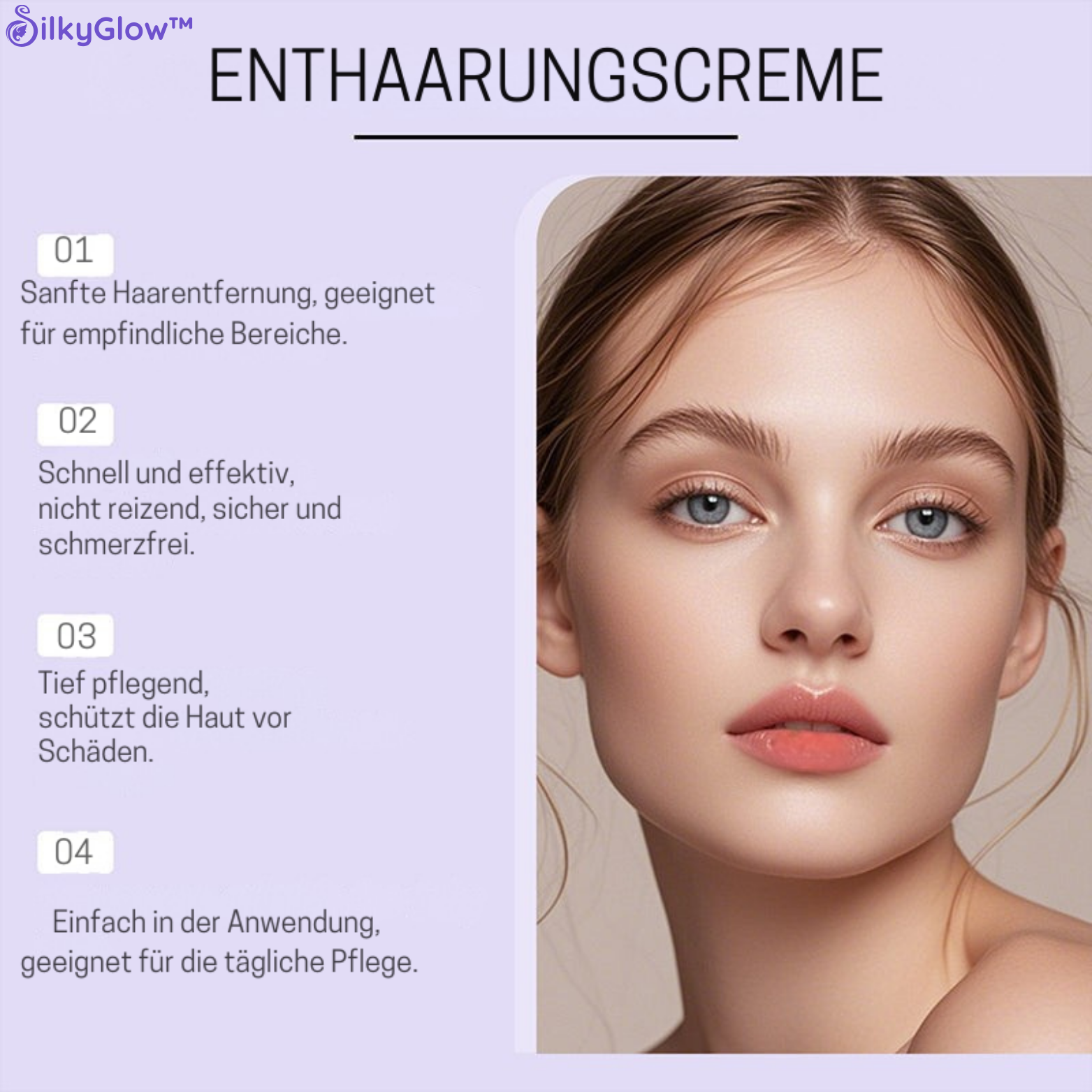 1+1 GRATIS | SilkyGlow™ Gesichts-Haarentfernungscreme