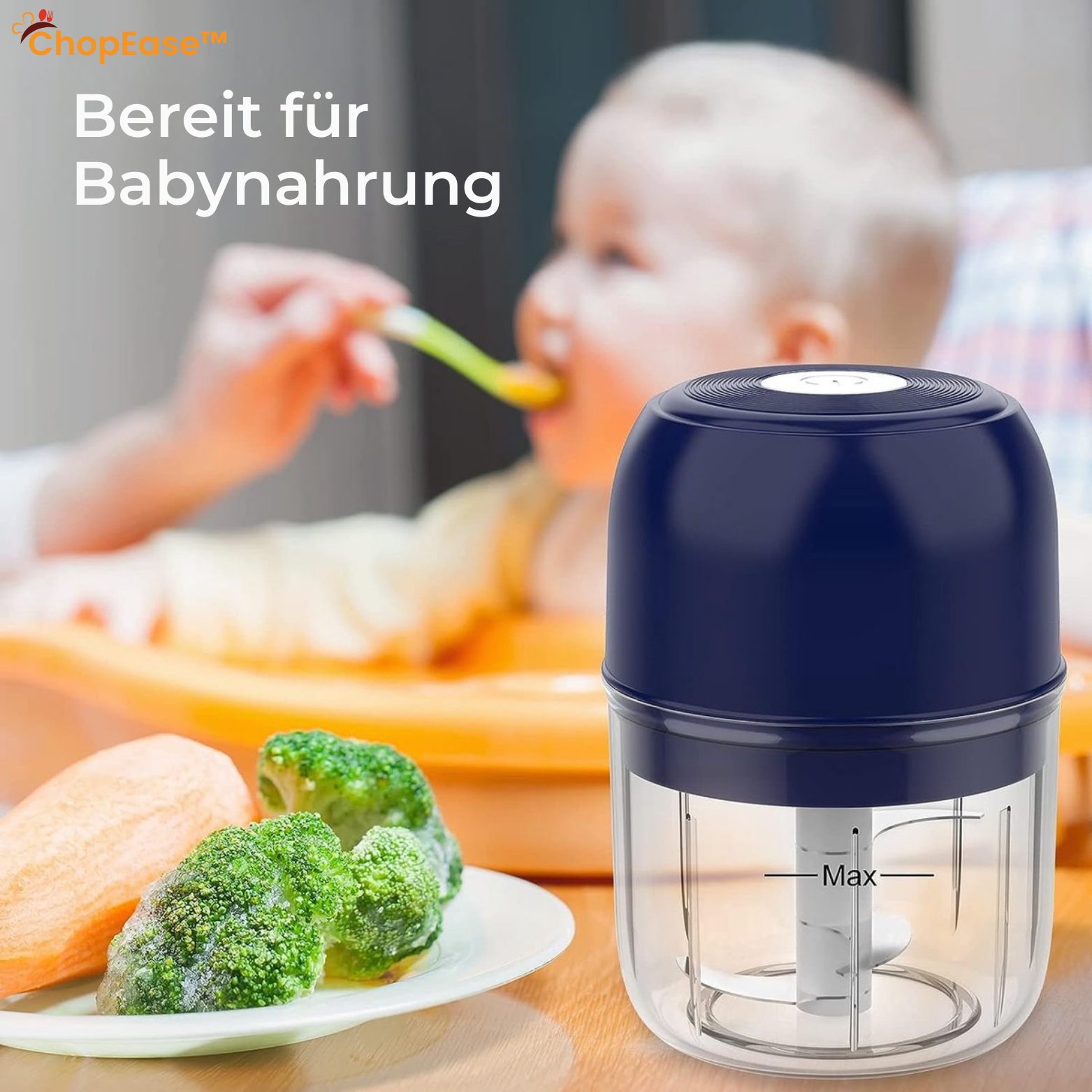 ChopEase™ Elektrischer Mini-Hacker – Knoblauch und Gemüse