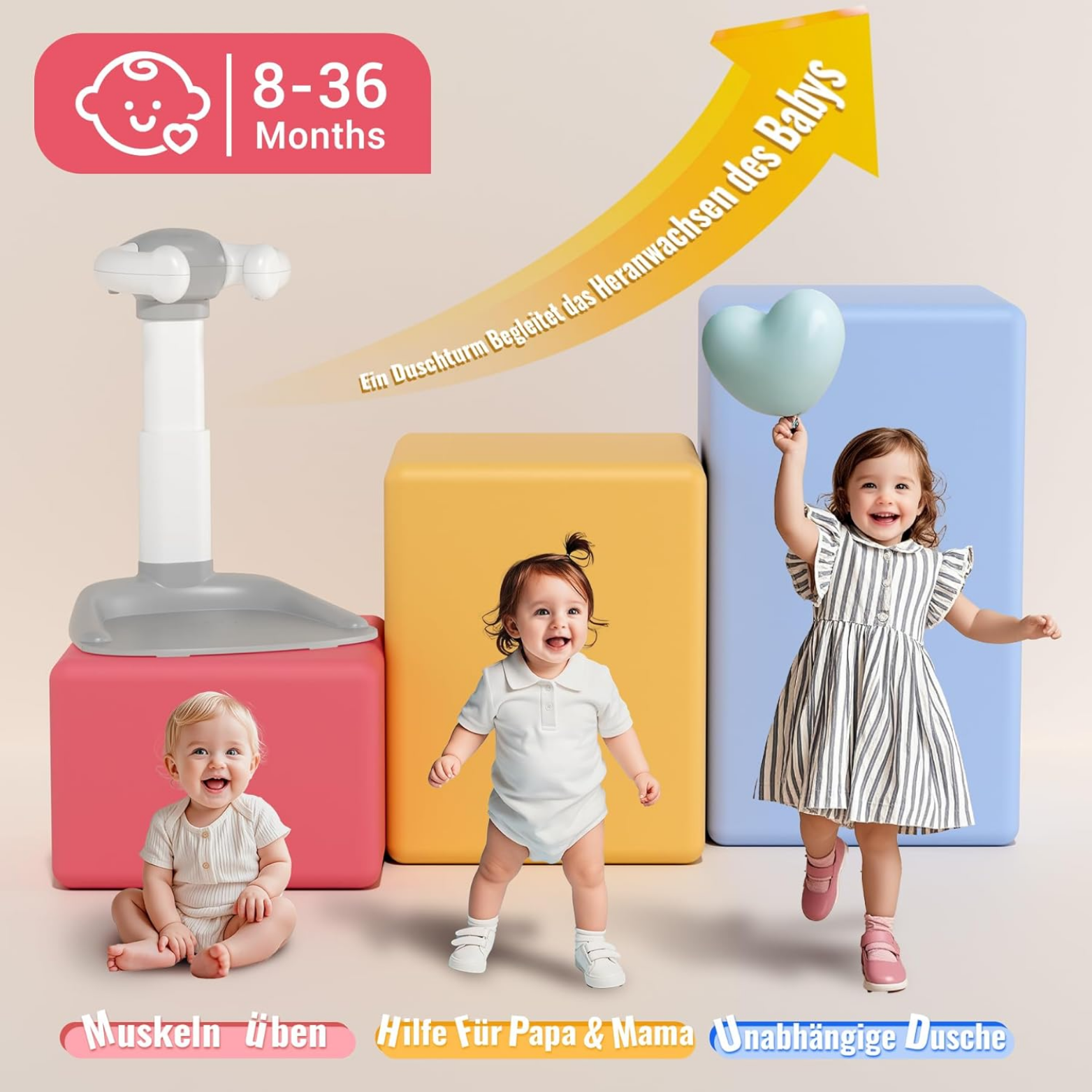 TinyStand™ Baby Duschständer mit Sicherheitsgriff
