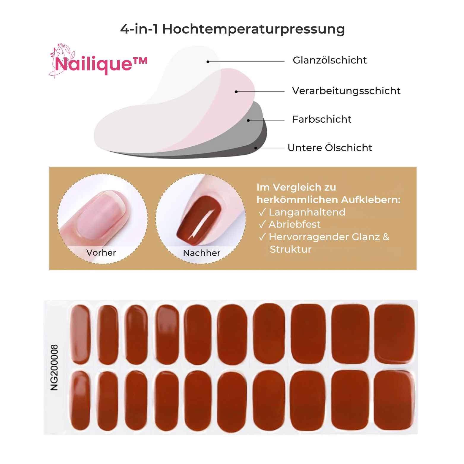 Nailique™ Gel-Nagelfolien Selbstklebend