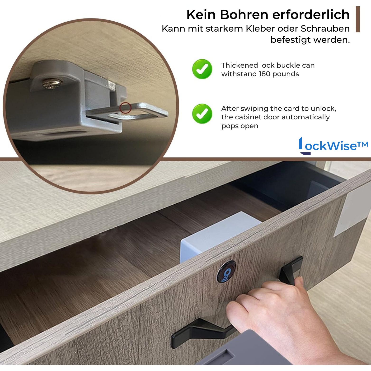 LockWise™ RFID Schrankschloss für Türen und Schubladen