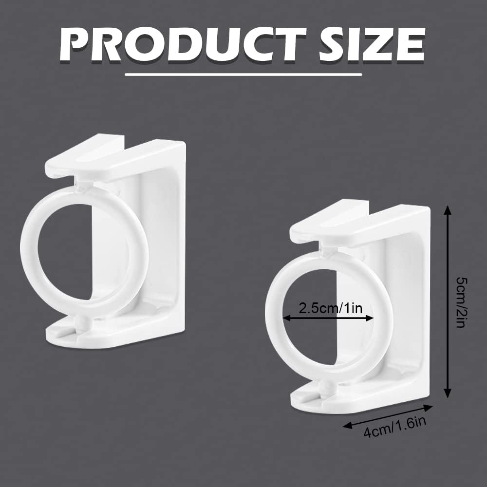 2+2 GRATIS | AngleMount™ – 360° drehbare, selbstklebende Gardinenstangenhalter